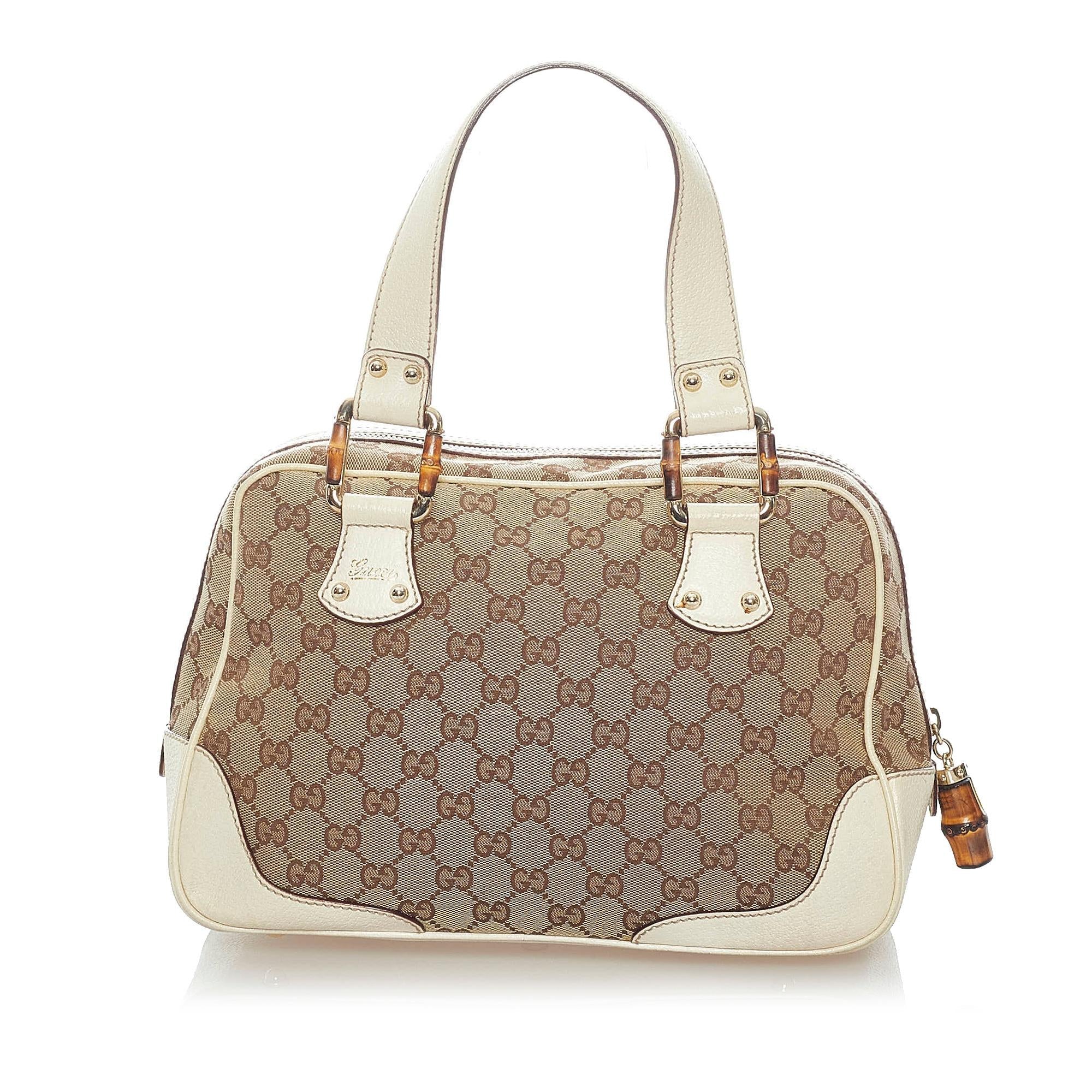 Gucci Bamboo GG Canvas Handbag (SHG-34689)