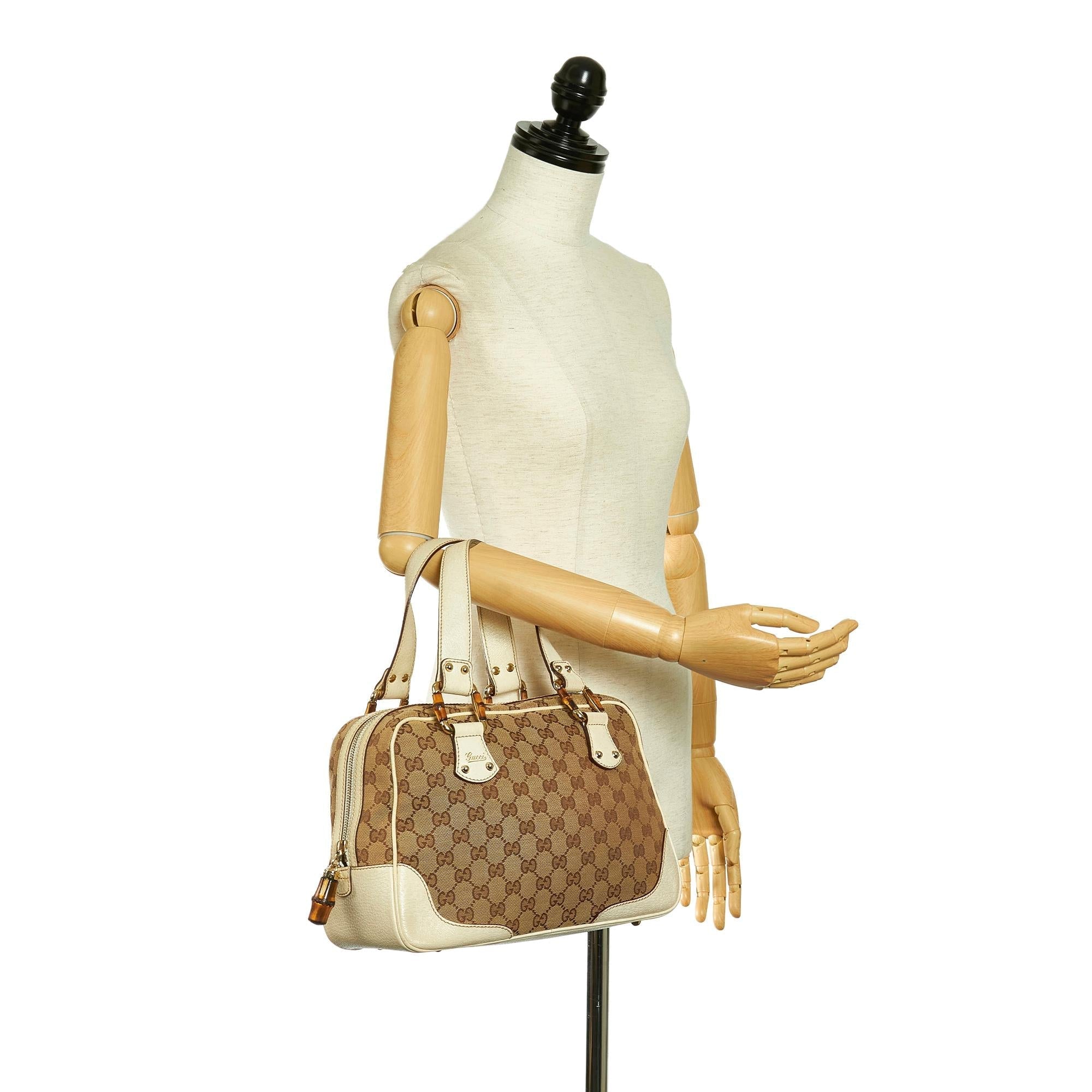 Gucci Bamboo GG Canvas Handbag (SHG-34689)