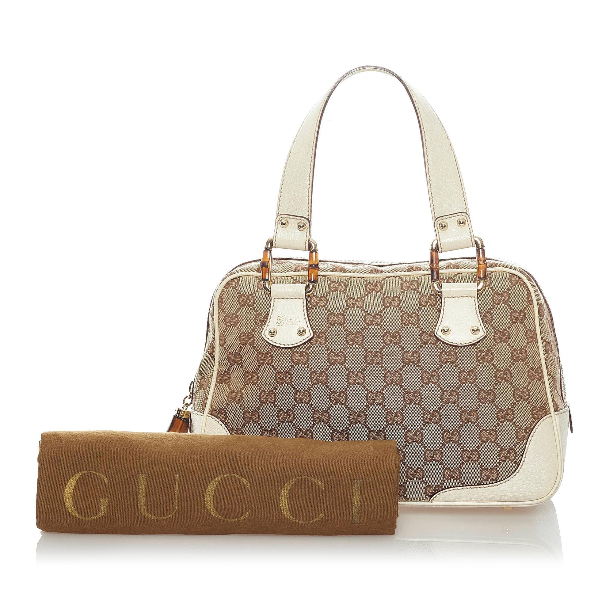 Gucci Bamboo GG Canvas Handbag (SHG-34689)