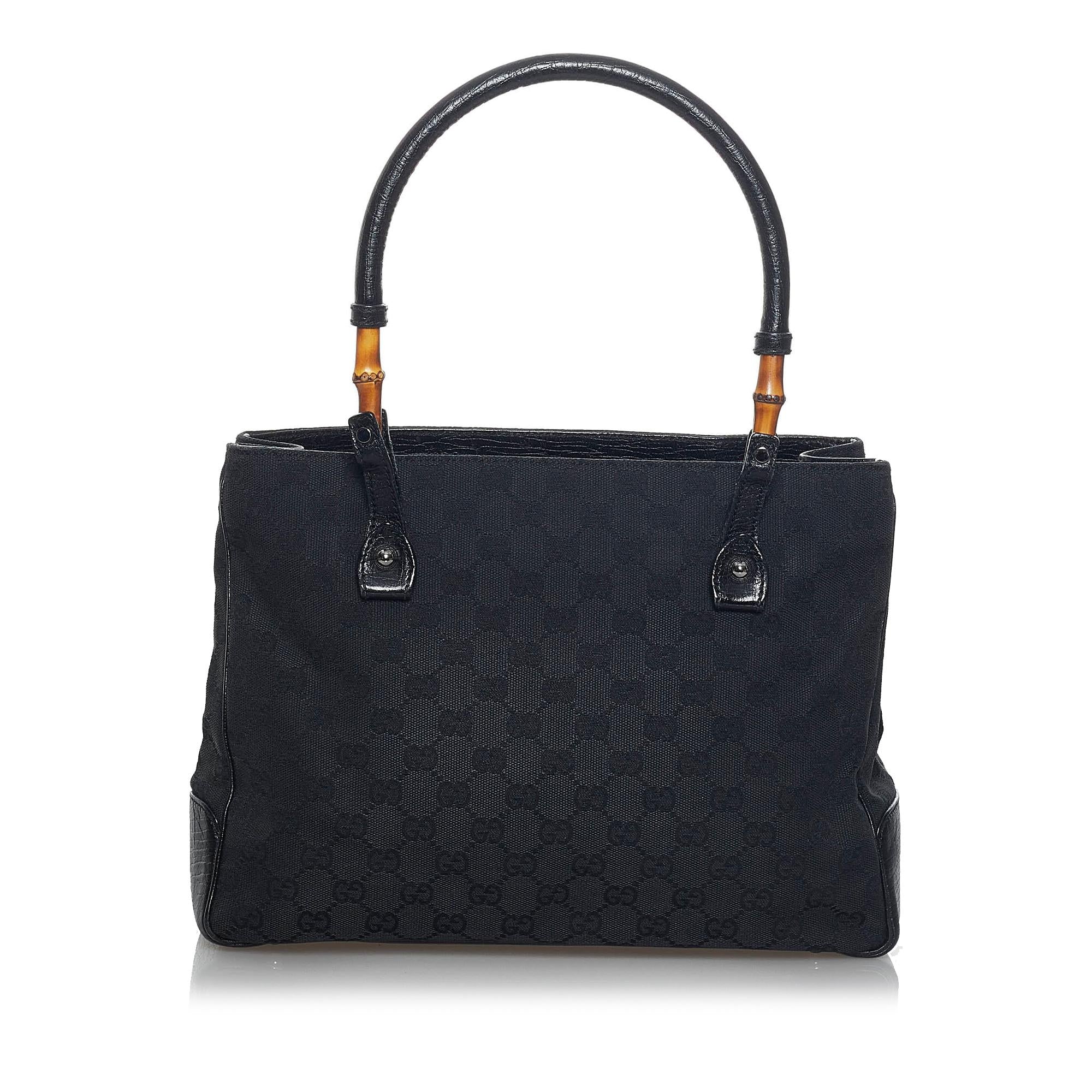 Gucci Bamboo GG Canvas Handbag (SHG-34884)