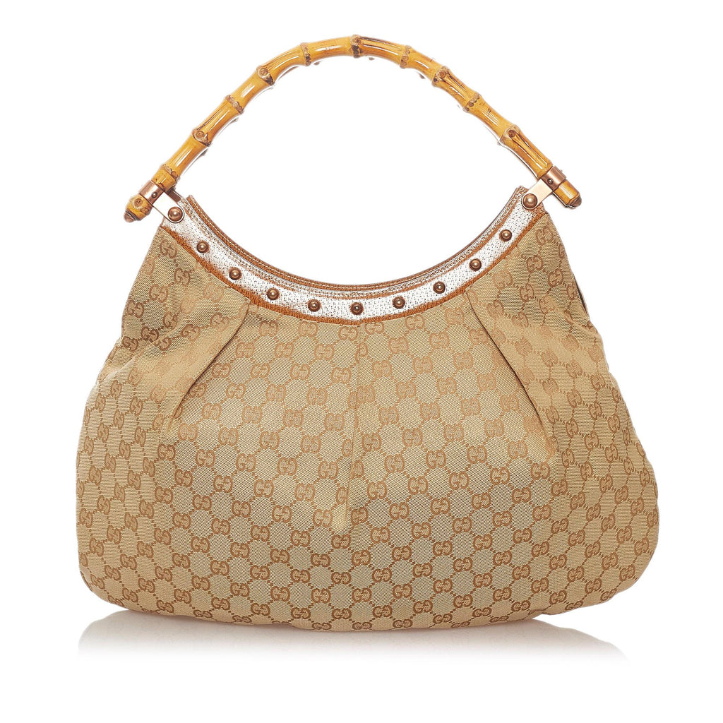 Gucci Bamboo Gucci Canvas Hobo Bag (SHG-27354)