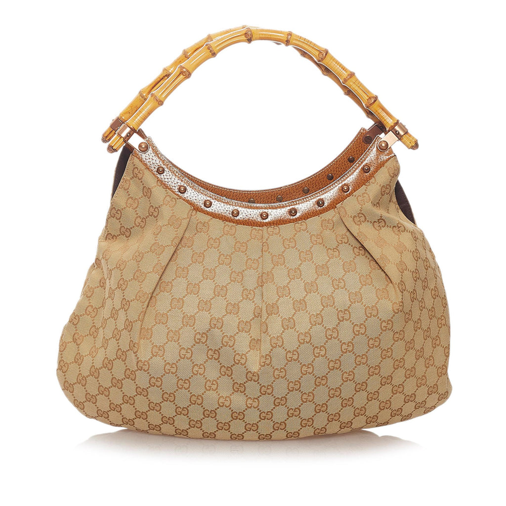 Gucci Bamboo Gucci Canvas Hobo Bag (SHG-27354)