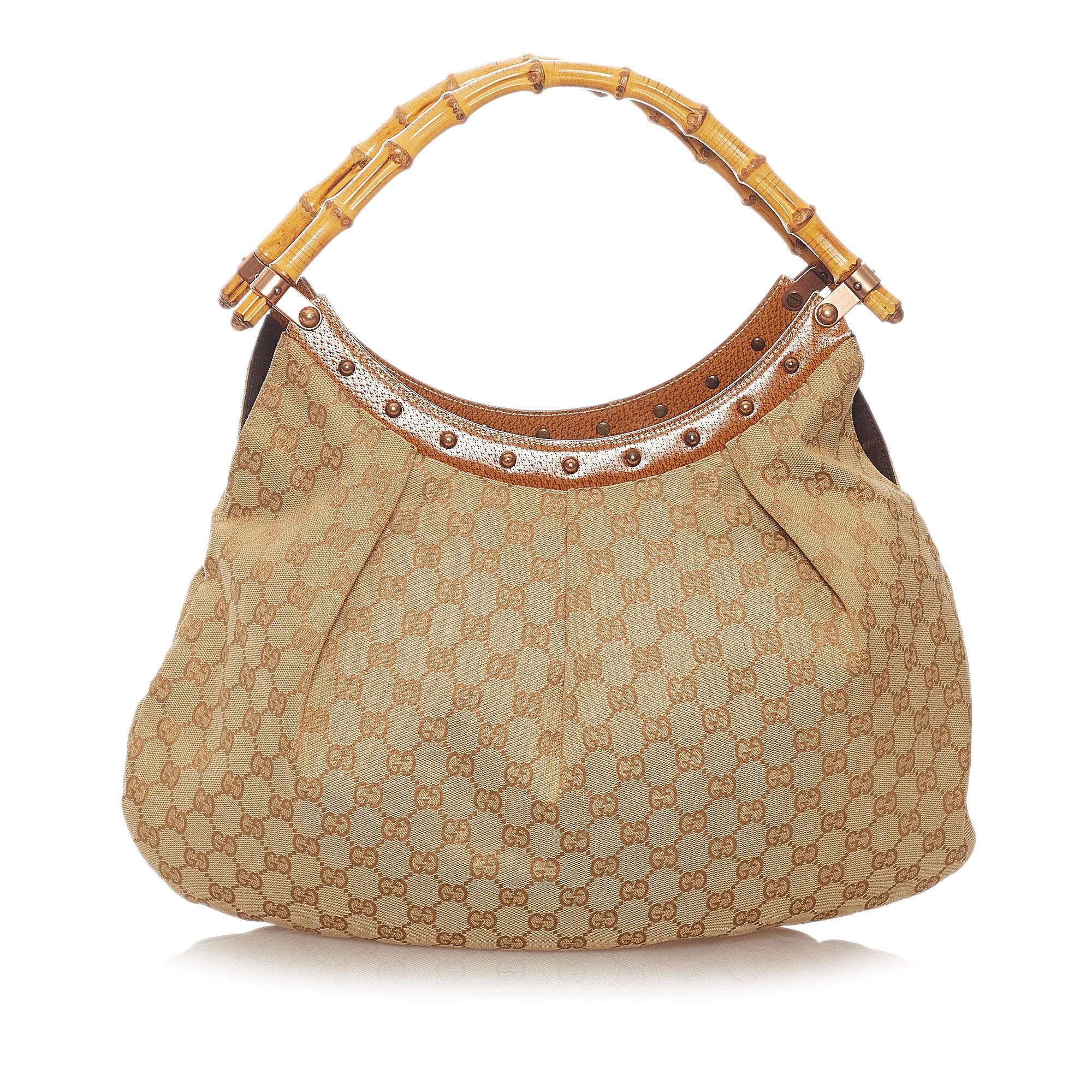 Gucci Bamboo Gucci Canvas Hobo Bag (SHG-27354)