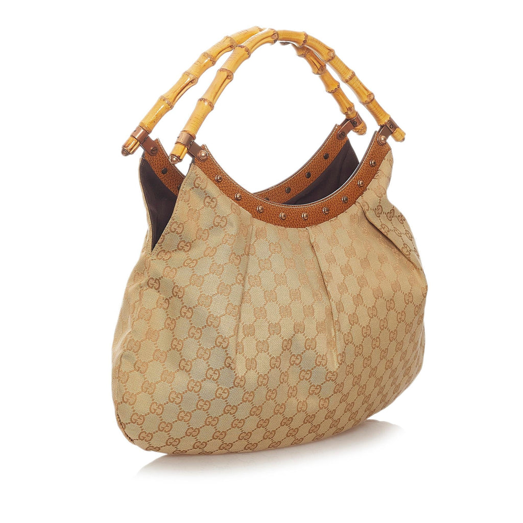 Gucci Bamboo Gucci Canvas Hobo Bag (SHG-27354)