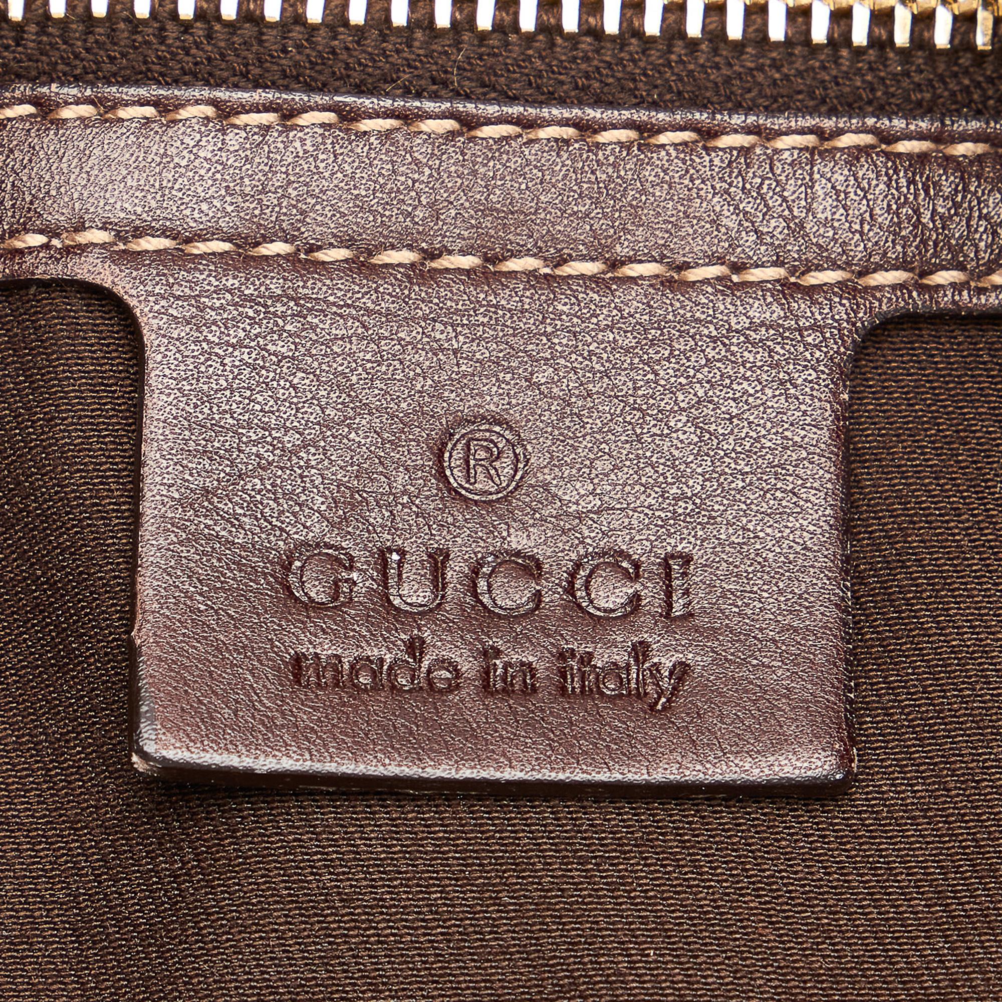 Gucci Bamboo Gucci Canvas PeGucciy Satchel (SHG-27270)