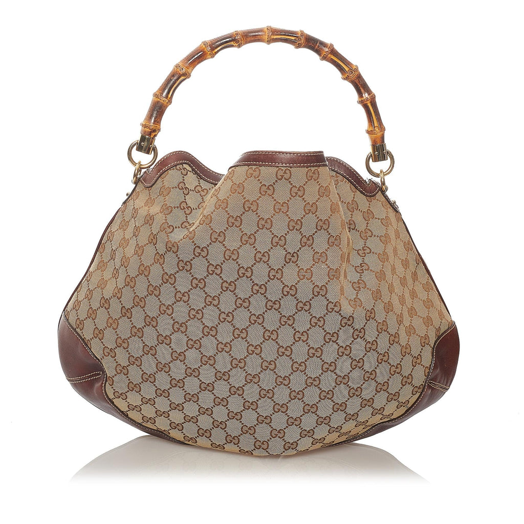Gucci Bamboo Gucci Canvas PeGucciy Satchel (SHG-27270)