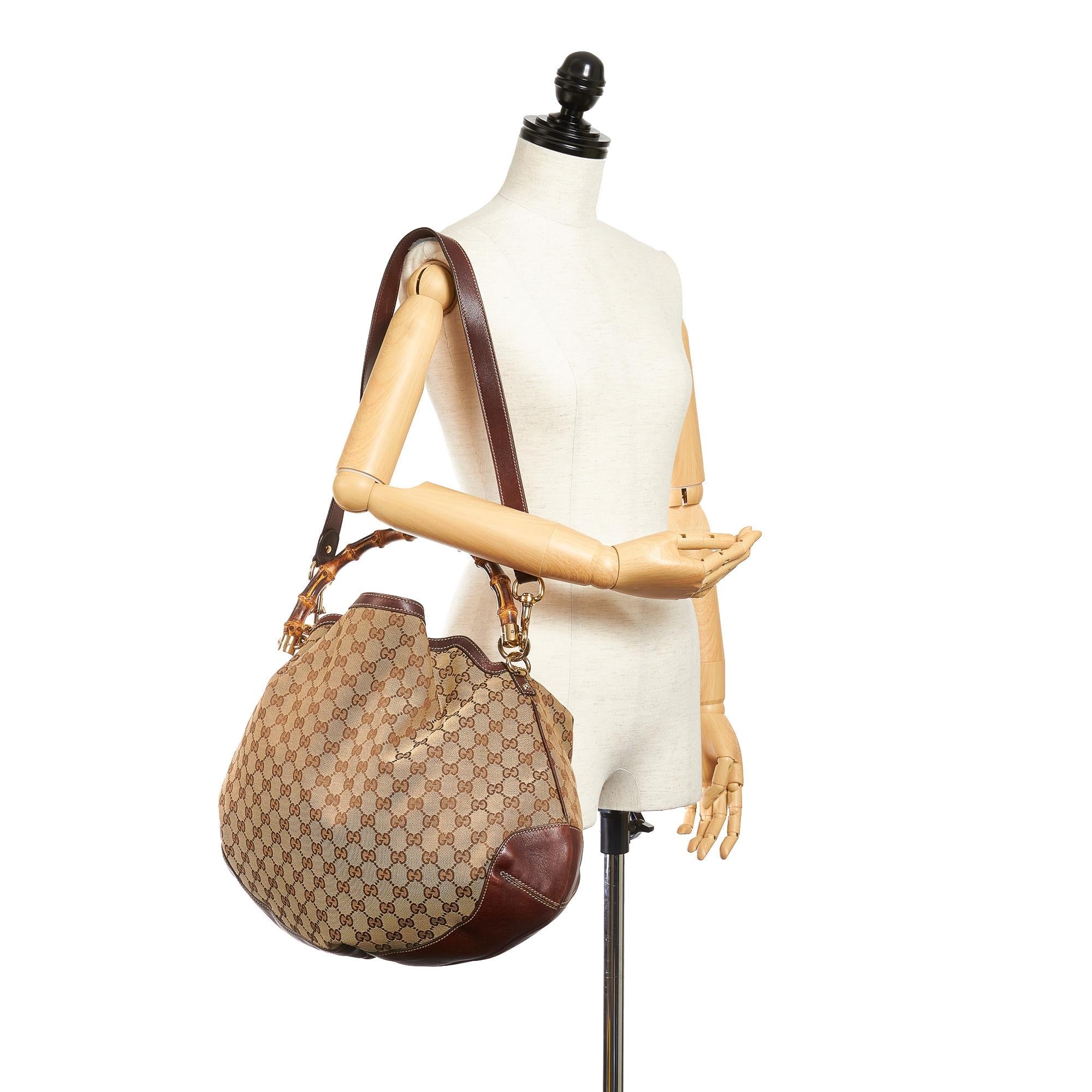 Gucci Bamboo Gucci Canvas PeGucciy Satchel (SHG-27270)