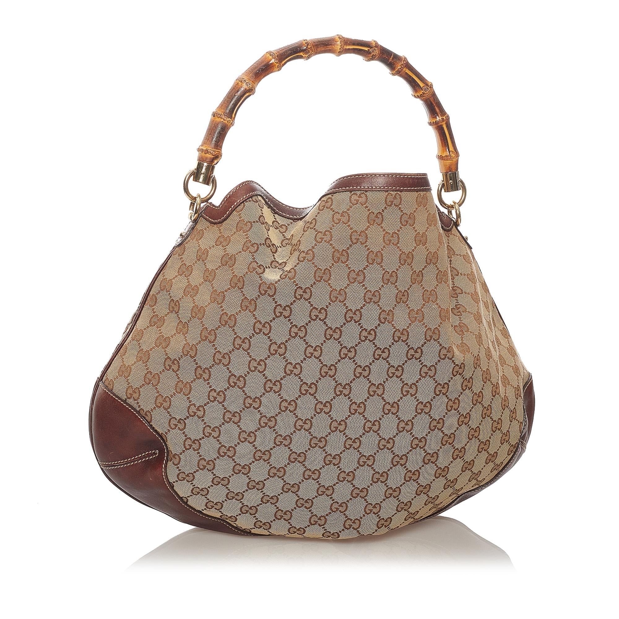 Gucci Bamboo Gucci Canvas PeGucciy Satchel (SHG-27270)