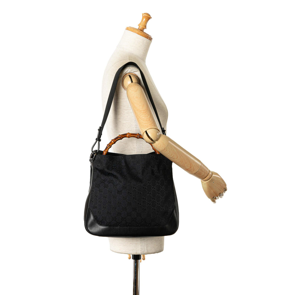 Gucci Bamboo GG Canvas Satchel (SHG-gPmmq9)