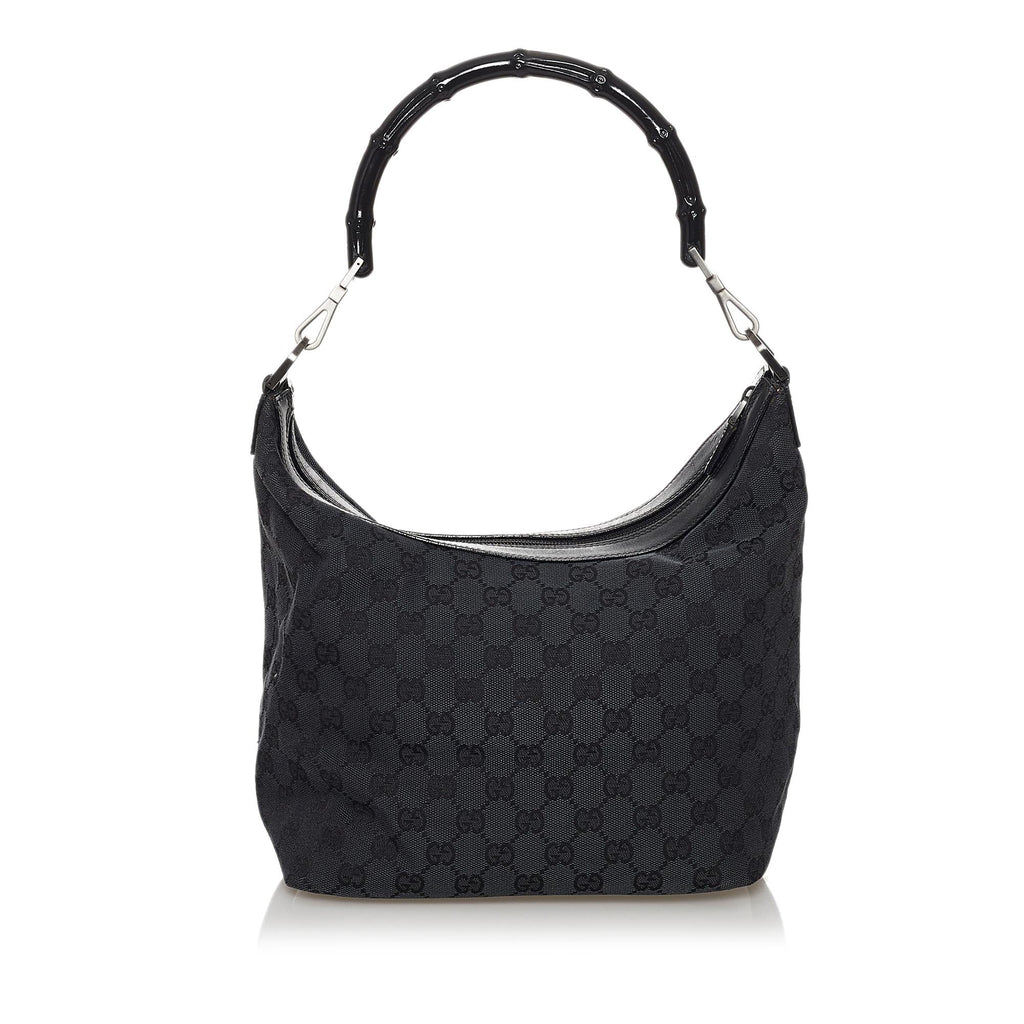 Gucci Bamboo Gucci Canvas Shoulder Bag (SHG-30523)