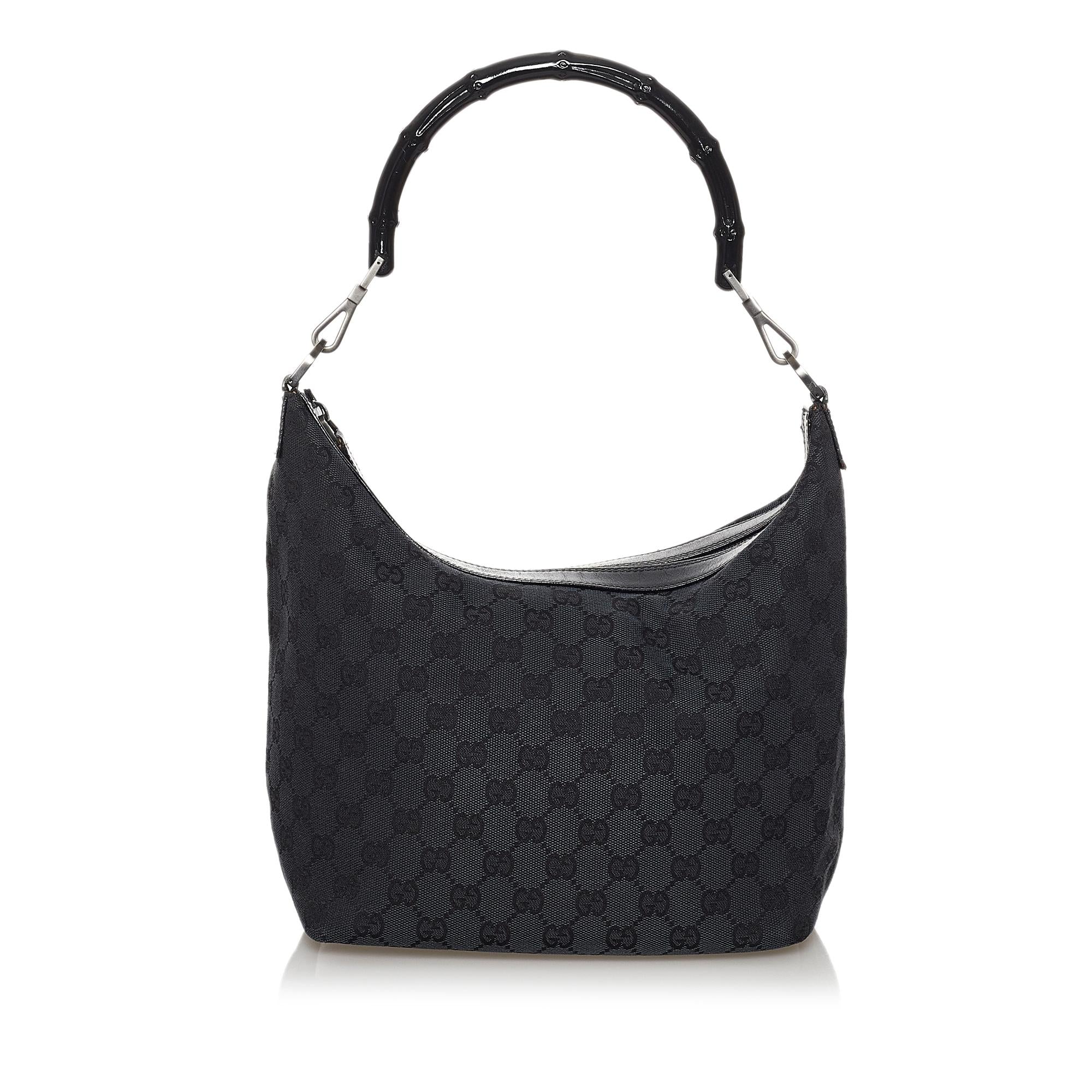 Gucci Bamboo Gucci Canvas Shoulder Bag (SHG-30523)