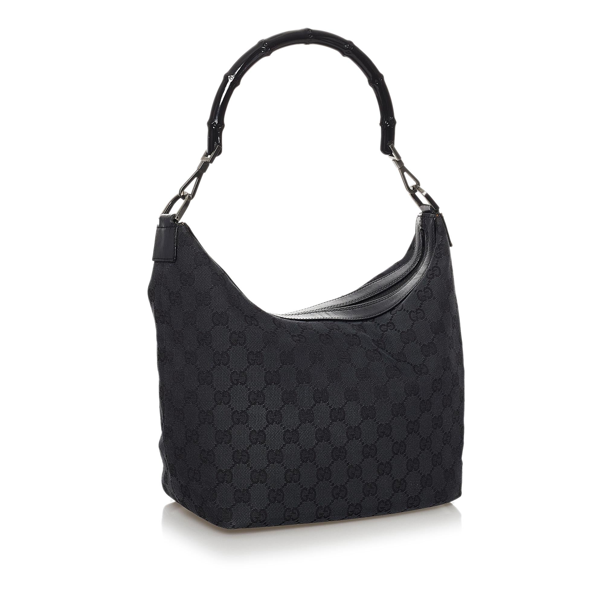 Gucci Bamboo Gucci Canvas Shoulder Bag (SHG-30523)