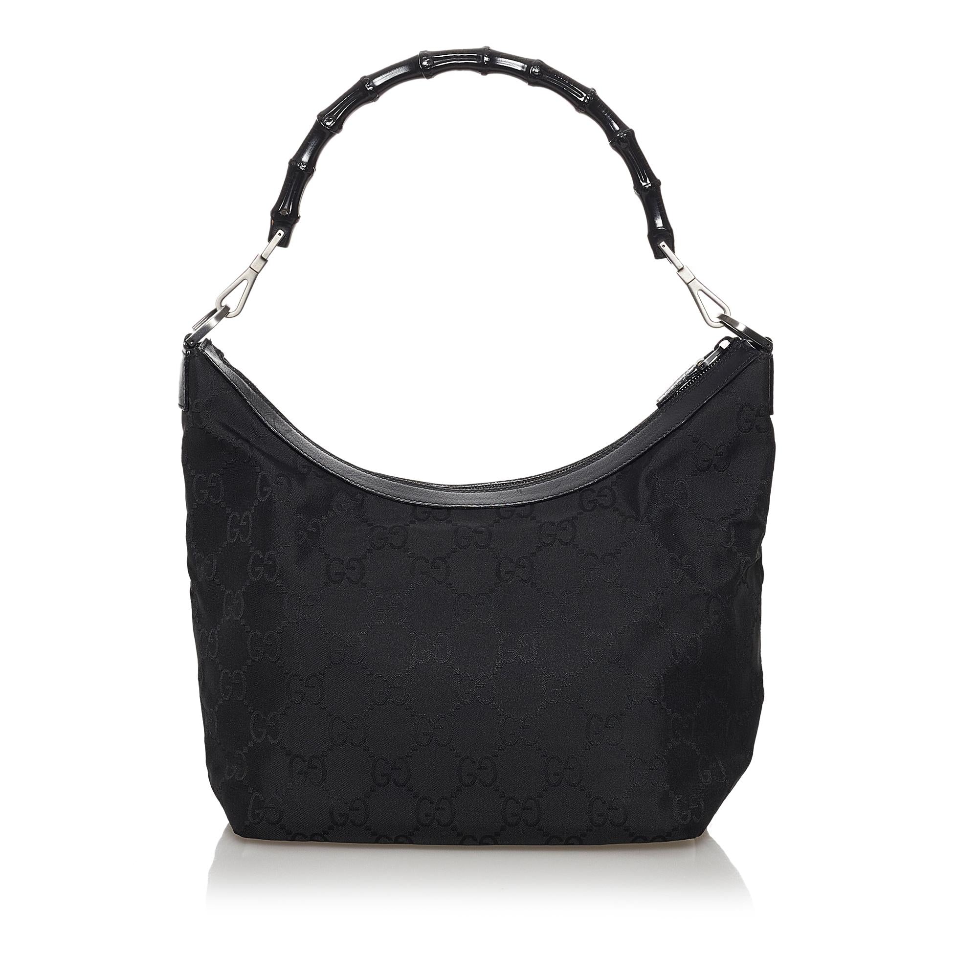 Gucci Bamboo Gucci Canvas Shoulder Bag (SHG-30713)