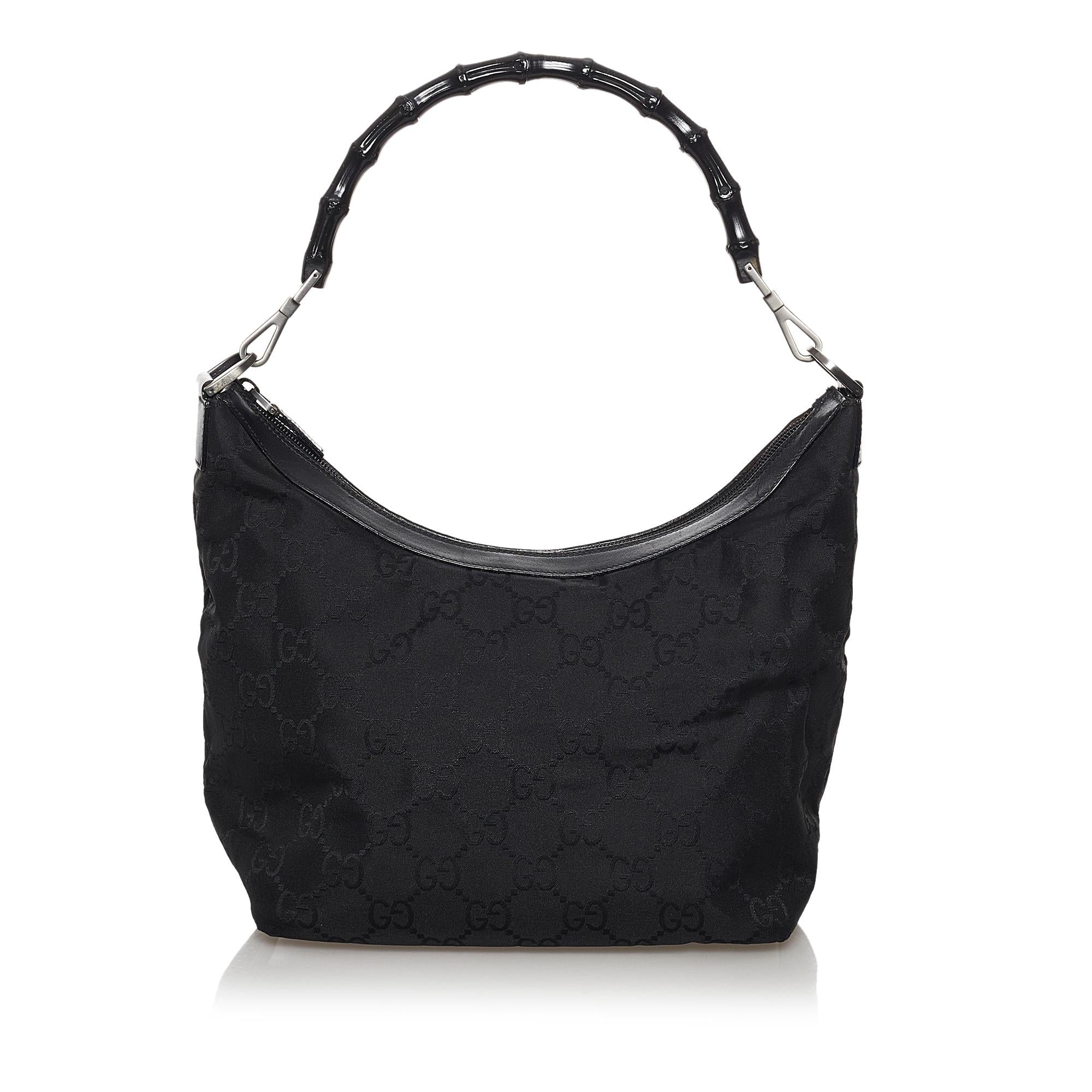 Gucci Bamboo Gucci Canvas Shoulder Bag (SHG-30713)
