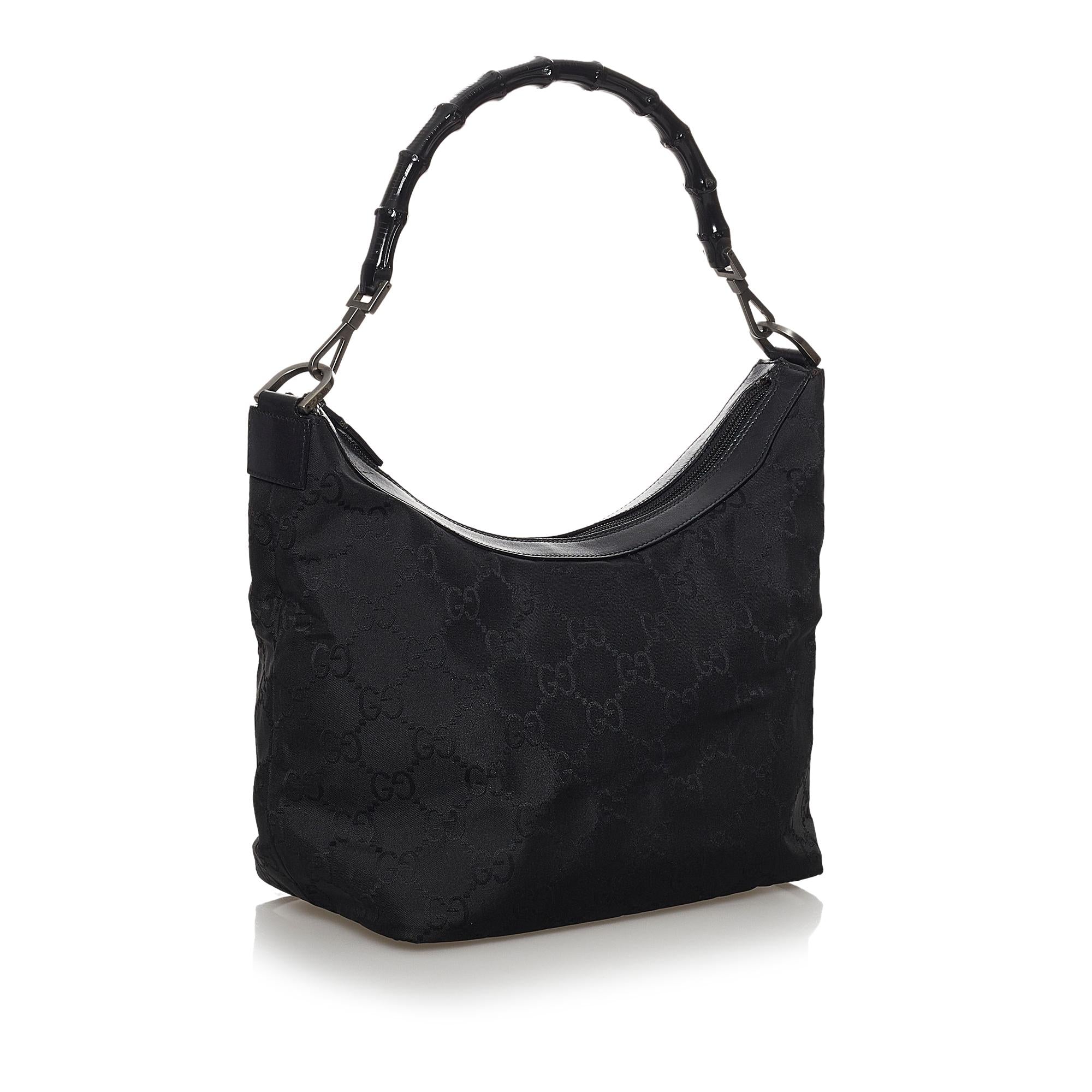 Gucci Bamboo Gucci Canvas Shoulder Bag (SHG-30713)