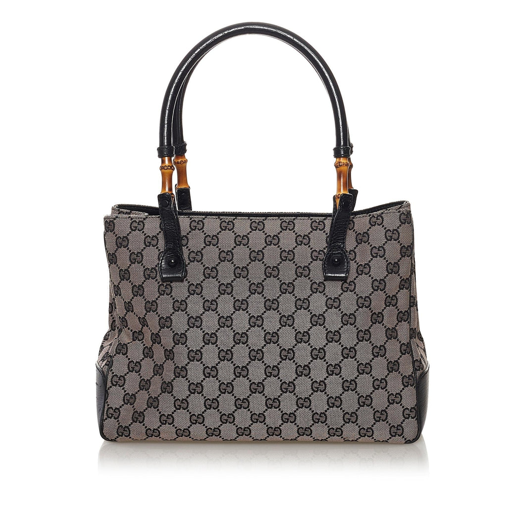 Gucci Bamboo Gucci Canvas Shoulder Bag (SHG-33007)