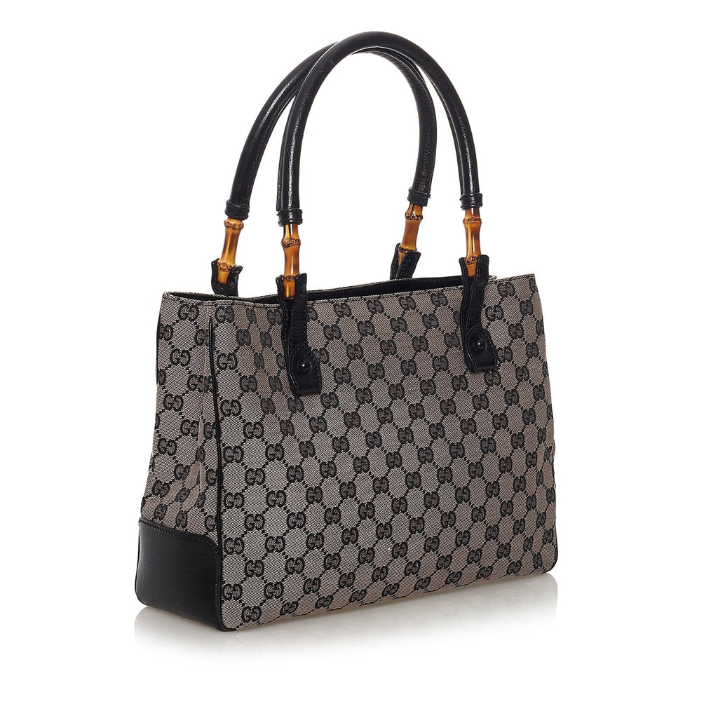 Gucci Bamboo Gucci Canvas Shoulder Bag (SHG-33007)