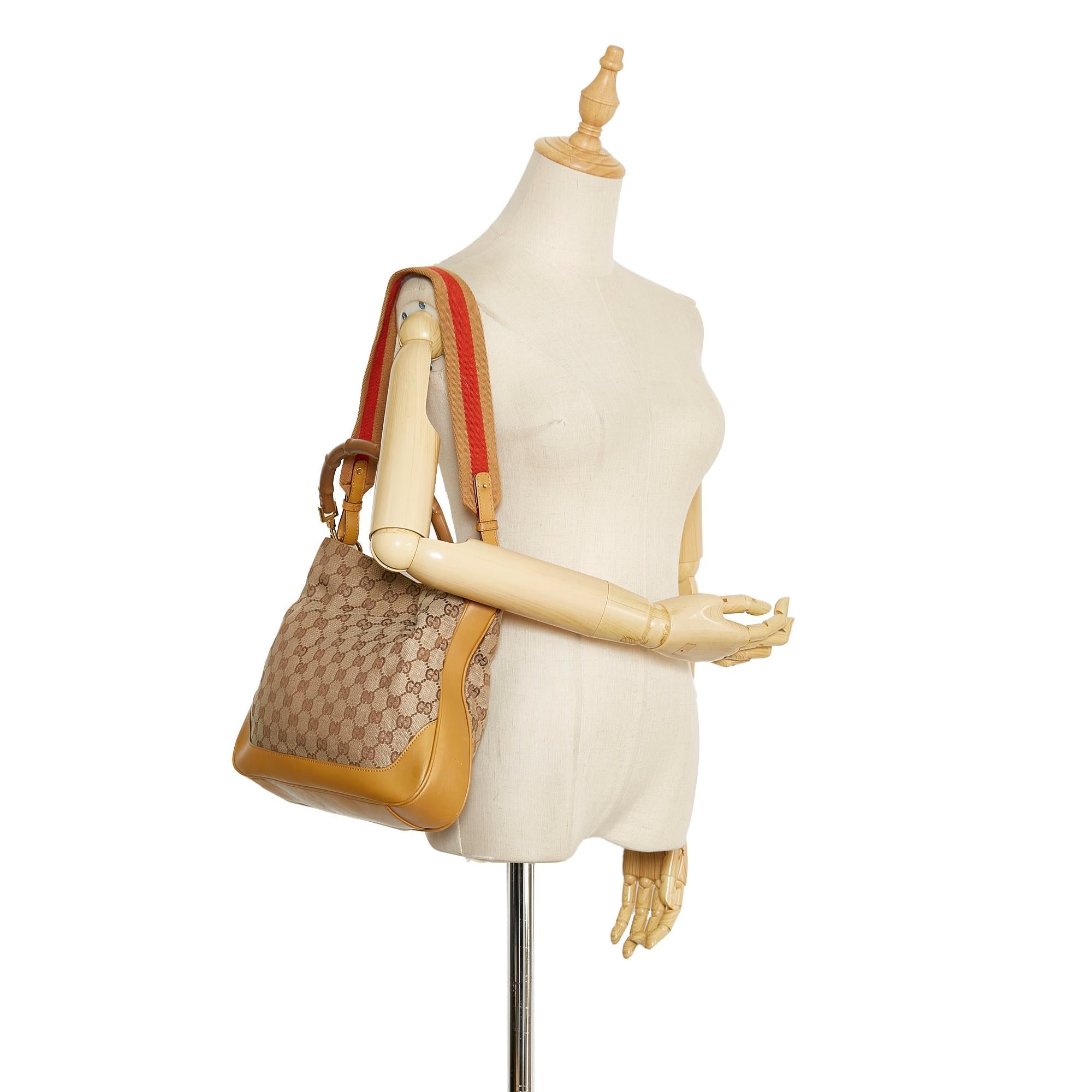 Gucci Bamboo GG Canvas Web Satchel (SHG-BEtU6T)