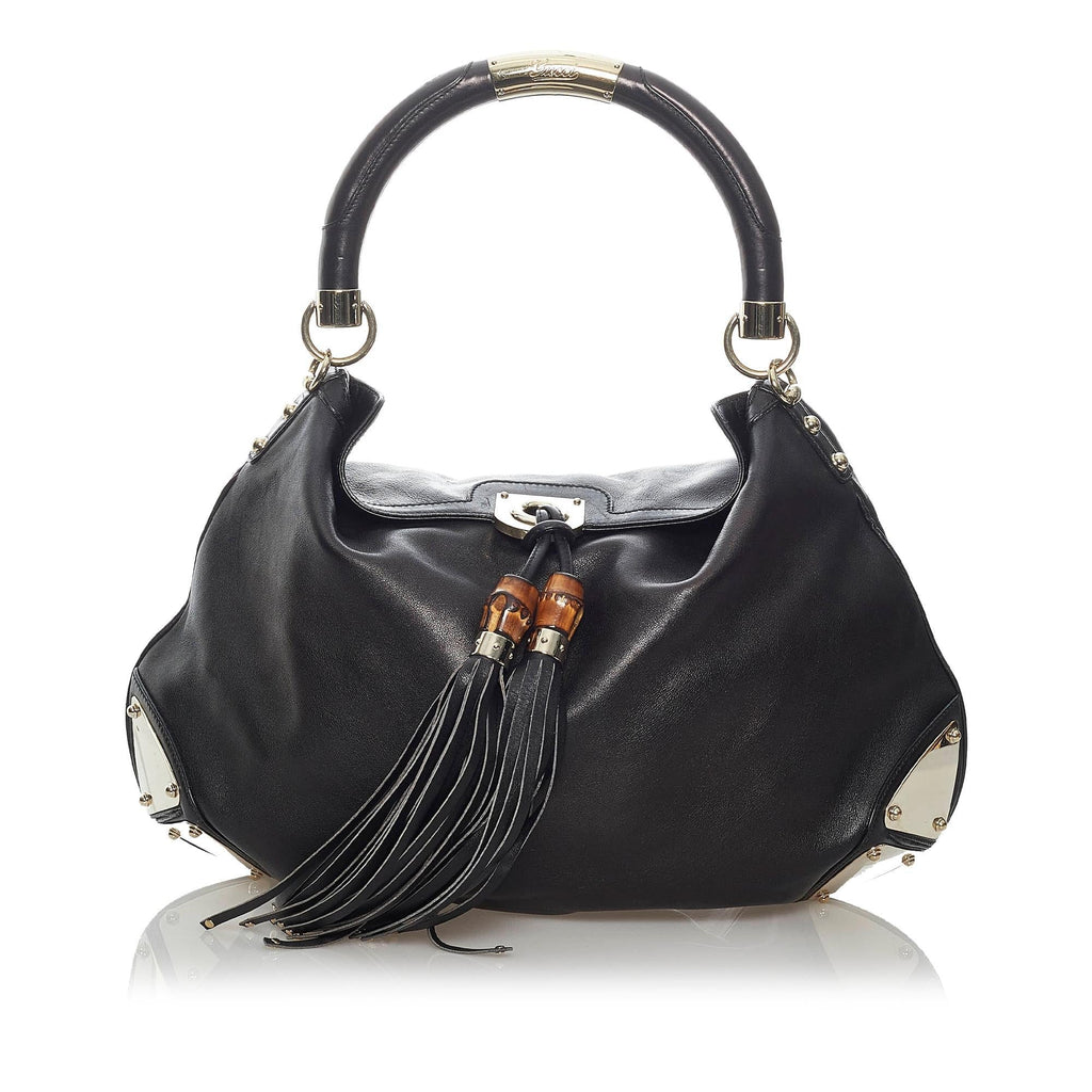 Gucci Bamboo Indy Leather Hobo Bag (SHG-29680)