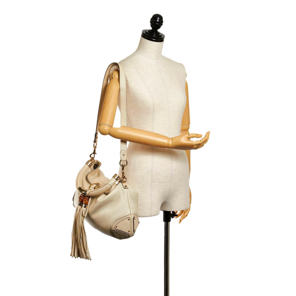 Gucci Bamboo Indy Leather Satchel (SHG-32436)