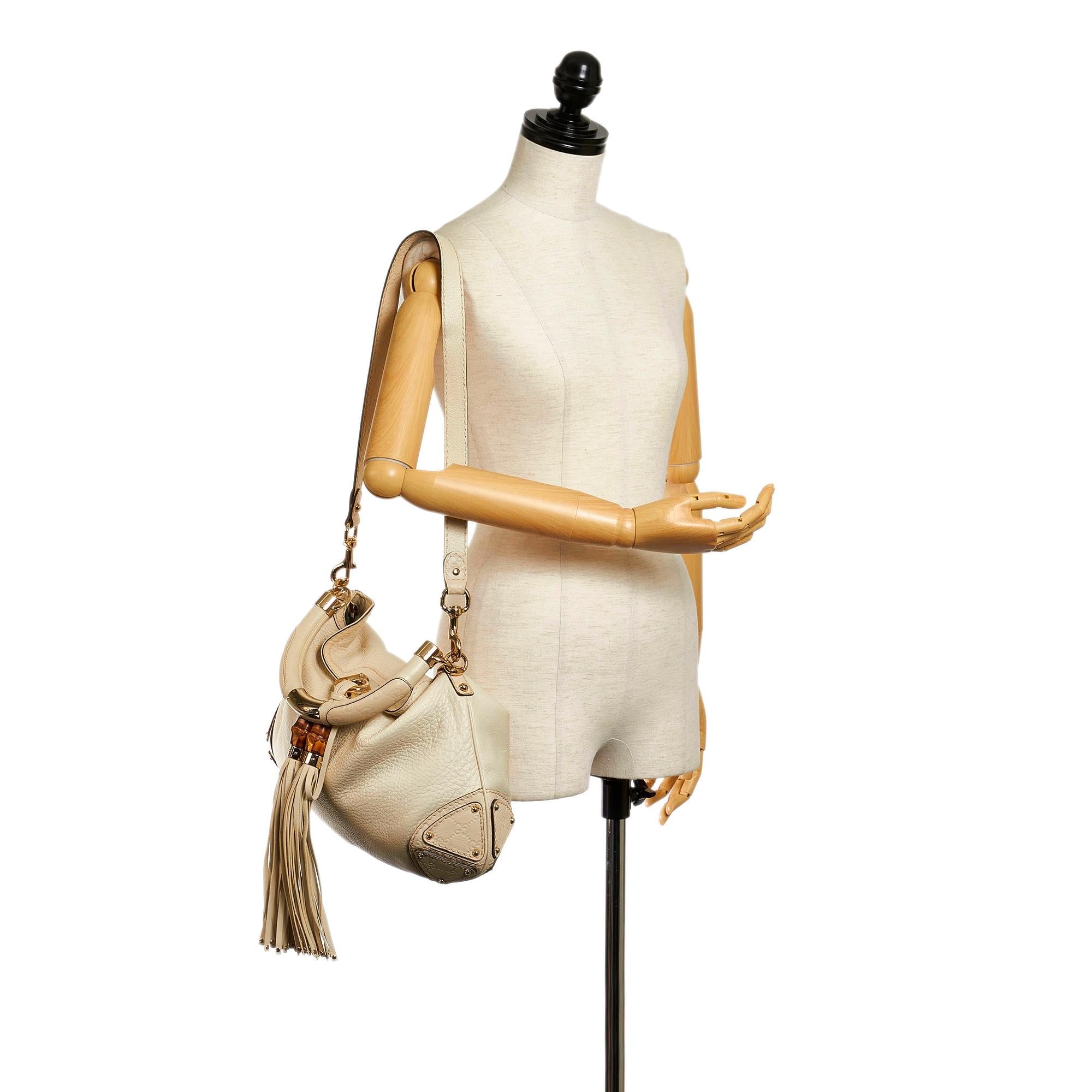 Gucci Bamboo Indy Leather Satchel (SHG-32436)