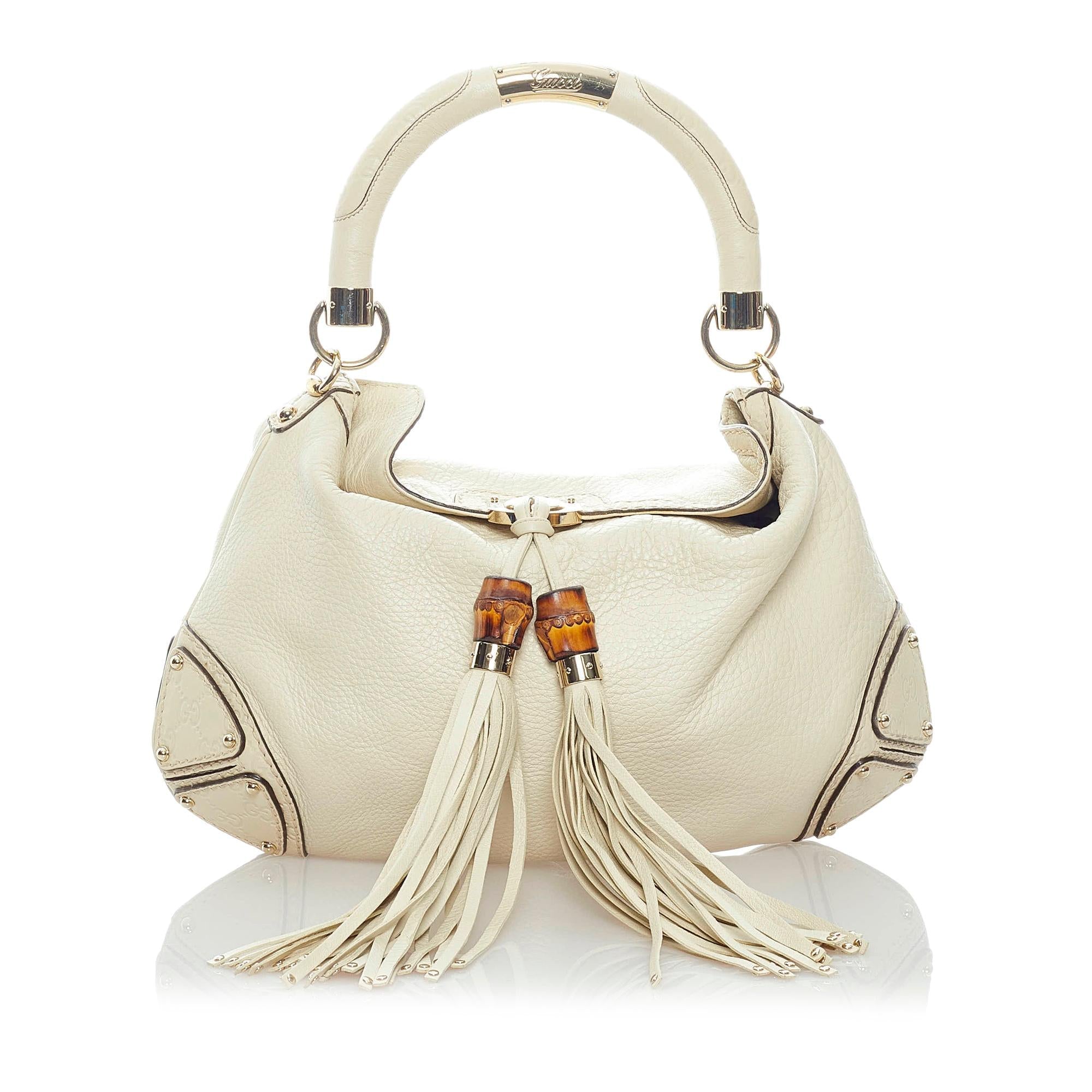 Gucci Bamboo Indy Leather Satchel (SHG-32436)