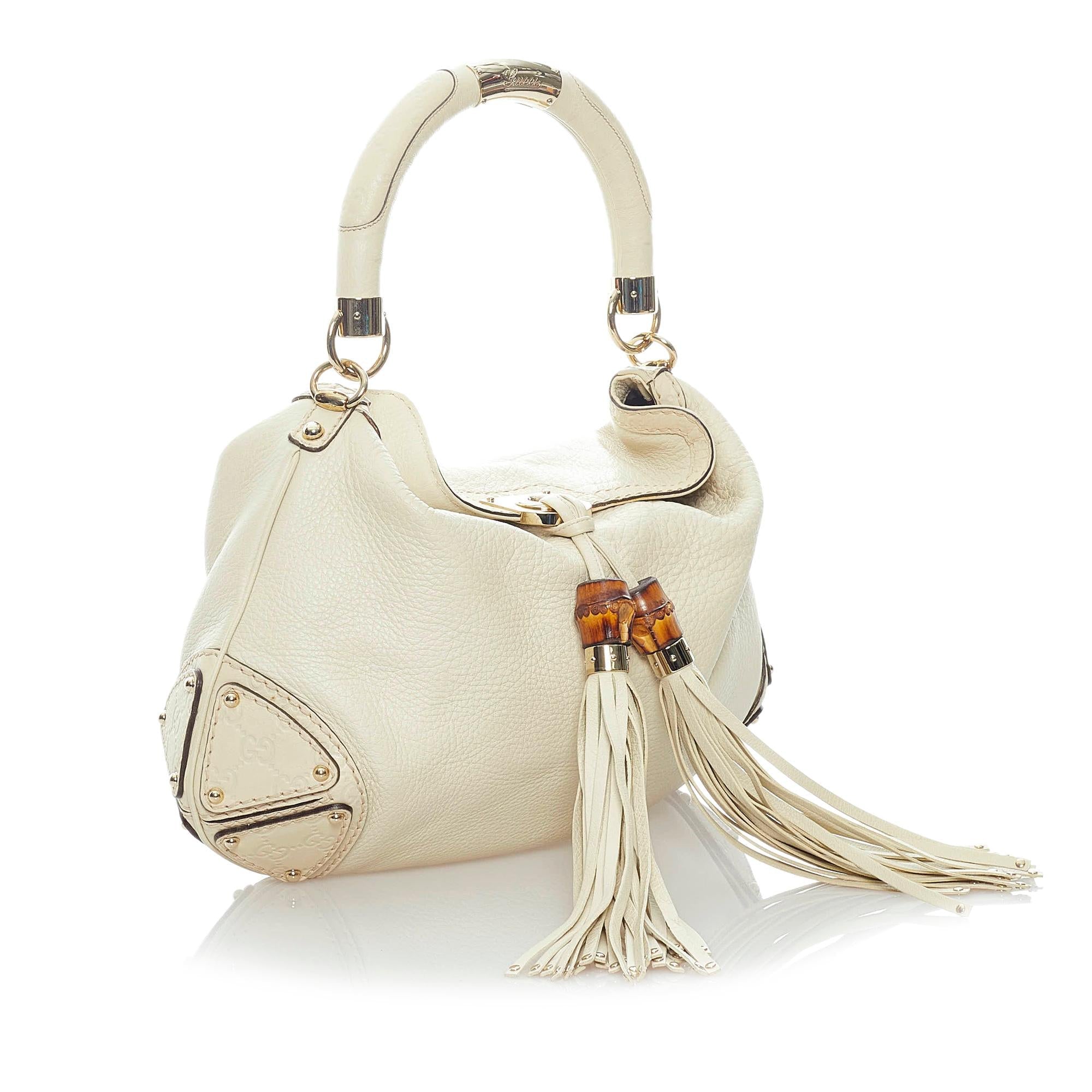 Gucci Bamboo Indy Leather Satchel (SHG-32436)