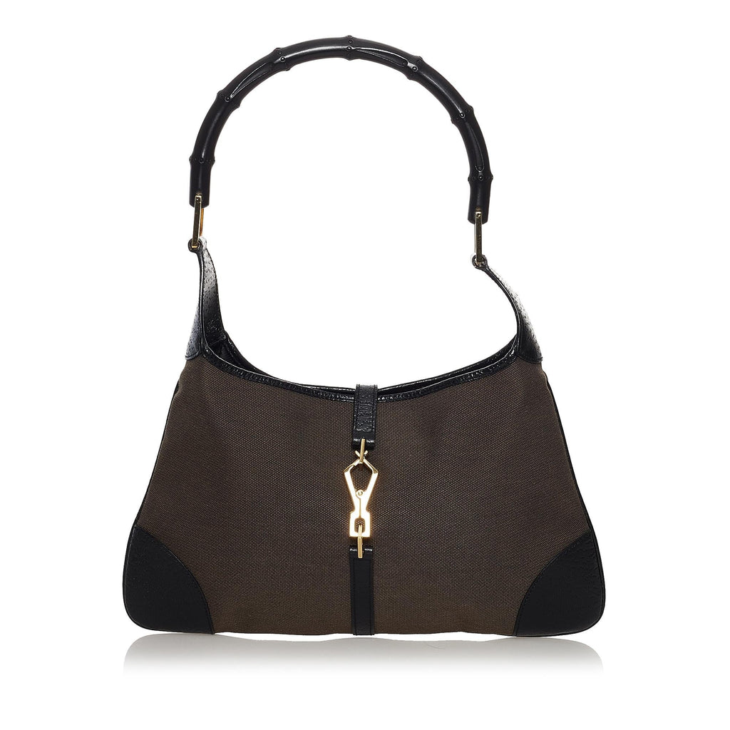 Gucci Bamboo Jackie Canvas Shoulder Bag (SHG-32753)