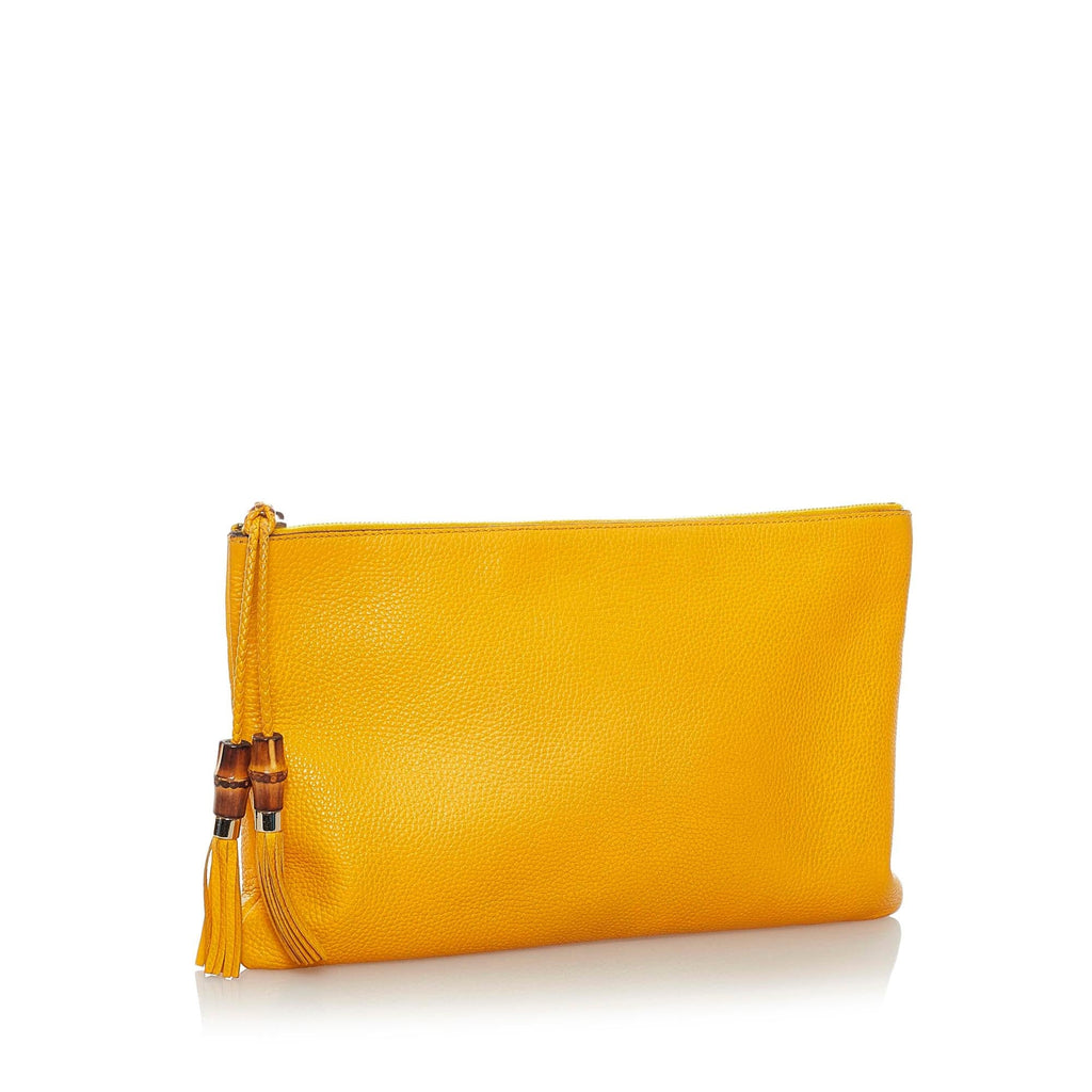 Gucci Bamboo Leather Clutch Bag (SHG-32063)