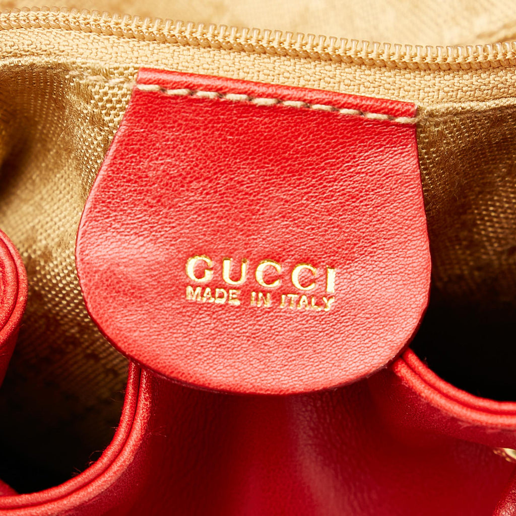 Gucci Bamboo Leather Drawstring Mini Backpack (SHG-HWMiaE)