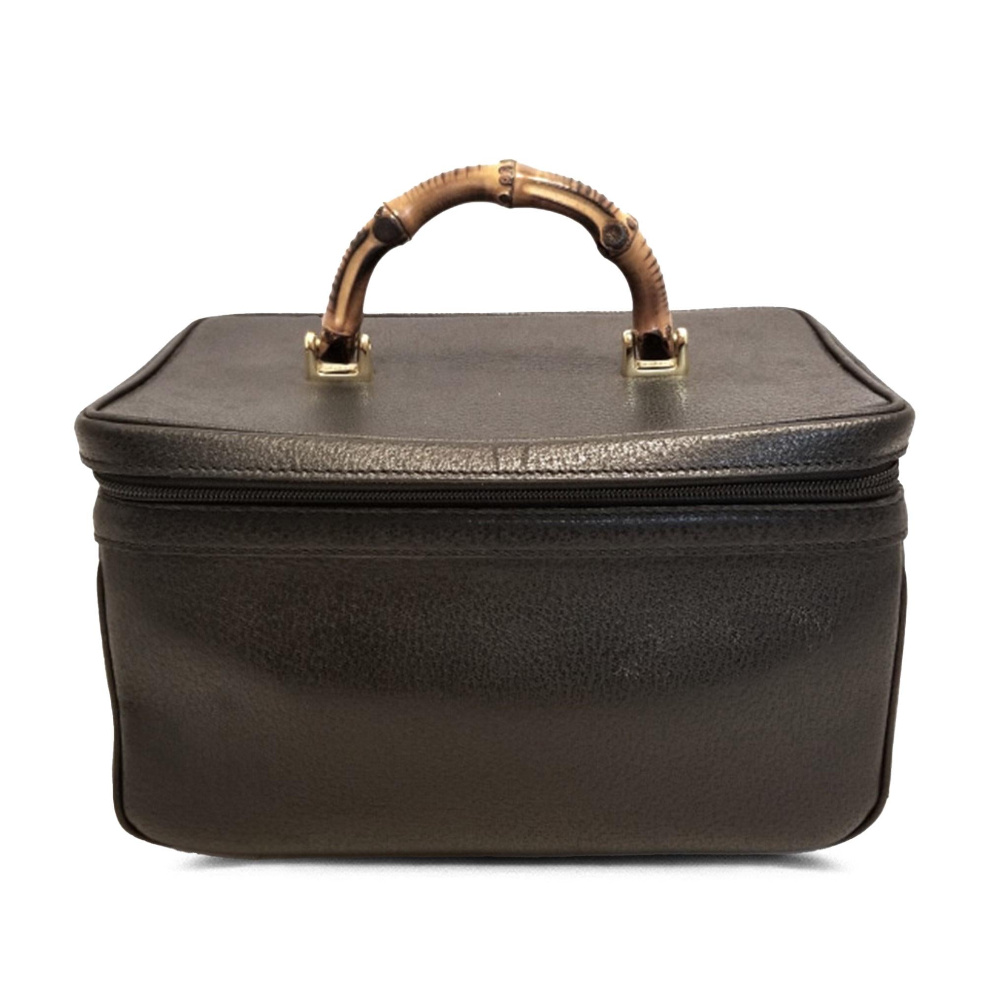 Gucci Bamboo Leather Vanity Bag (SHG-pwS0uj)