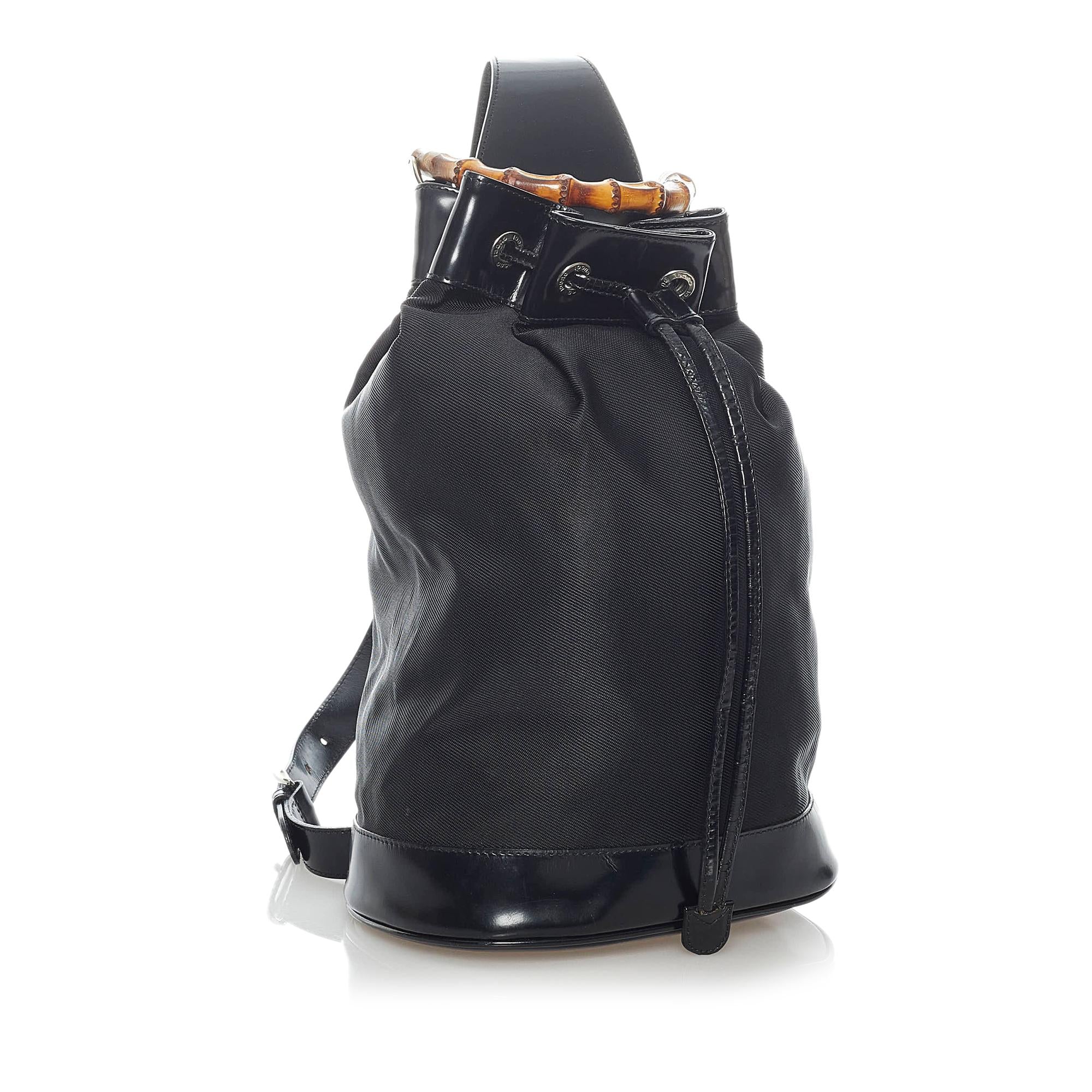 Gucci Bamboo Nylon Bucket Bag (SHG-37225)