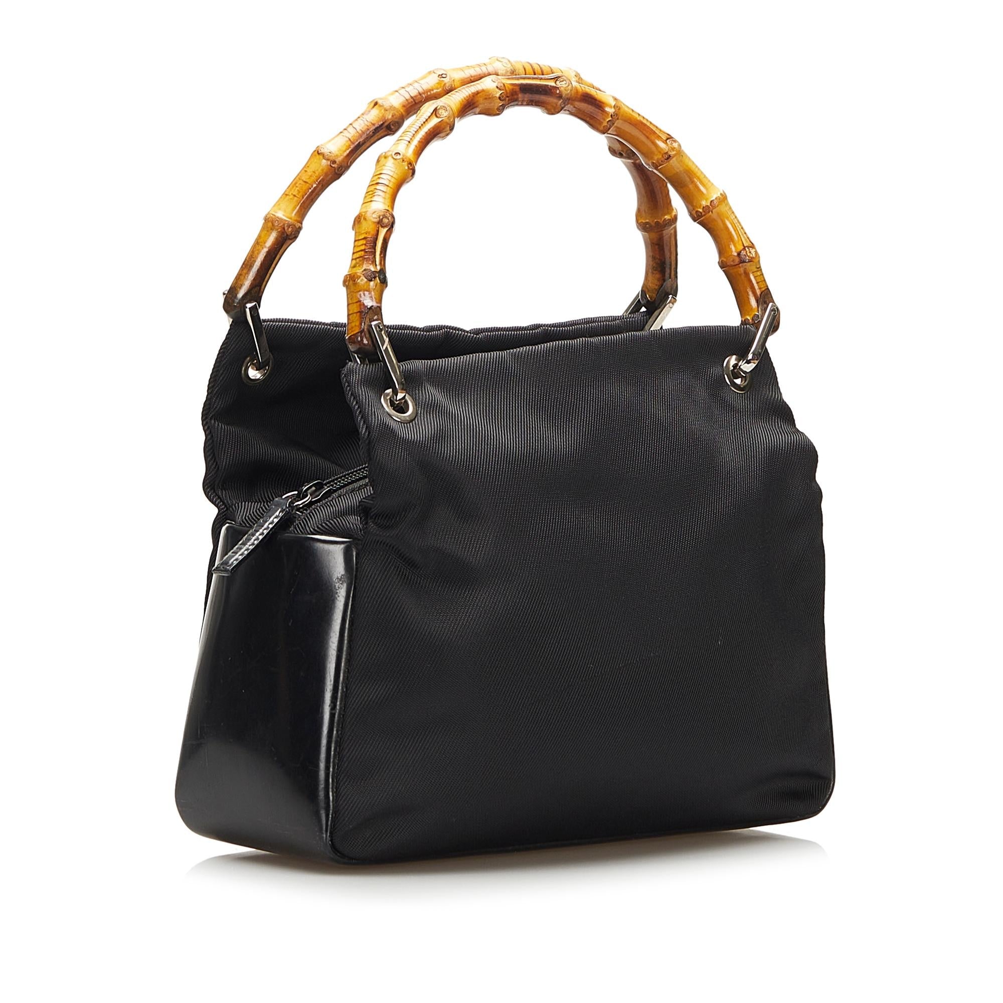 Gucci Bamboo Nylon Handbag (SHG-bNzyNE)