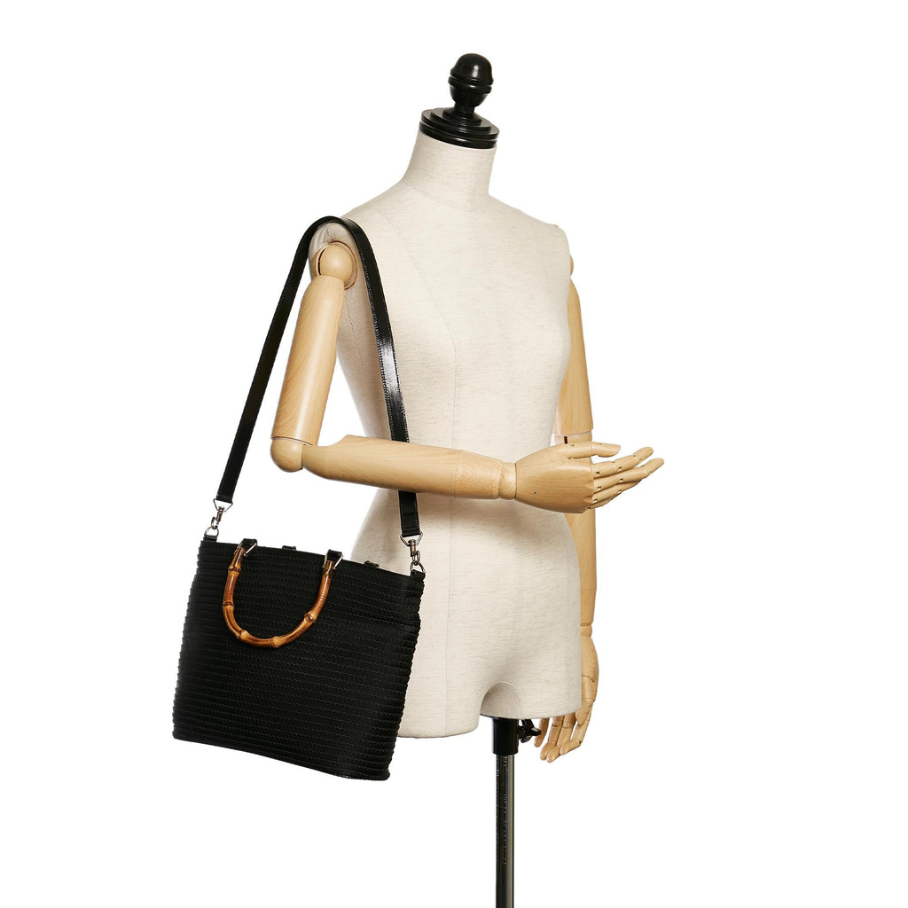 Gucci Bamboo Nylon Satchel (SHG-31009)