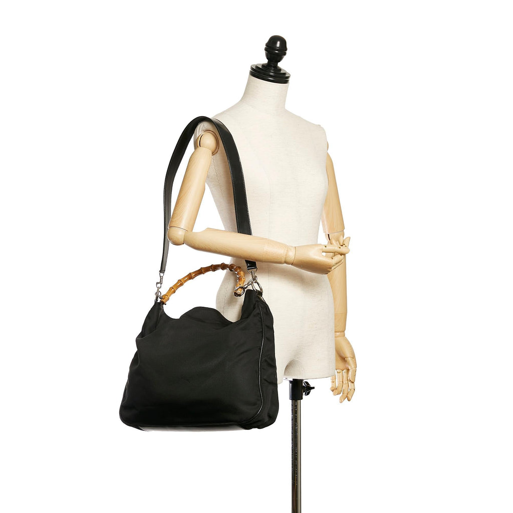 Gucci Bamboo Nylon Satchel (SHG-fSqu3W)