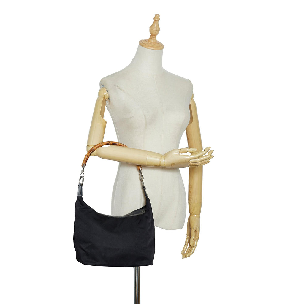 Gucci Bamboo Nylon Shoulder Bag (SHG-d4KAgE)