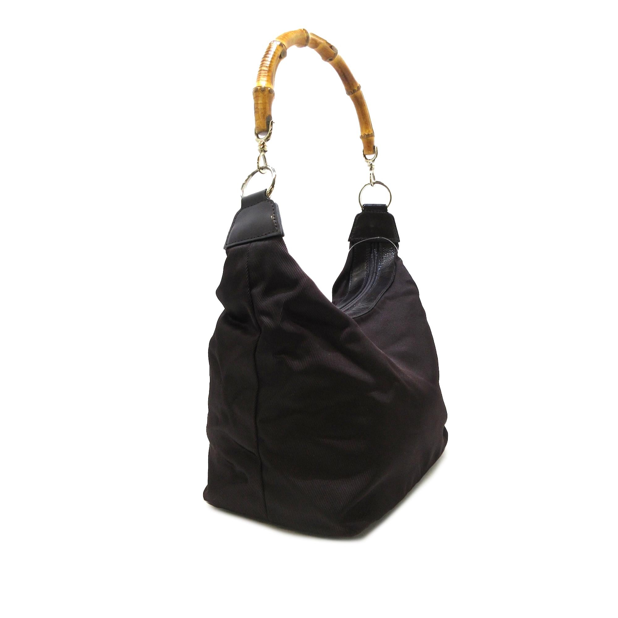Gucci Bamboo Nylon Shoulder Bag (SHG-4VDUV4)