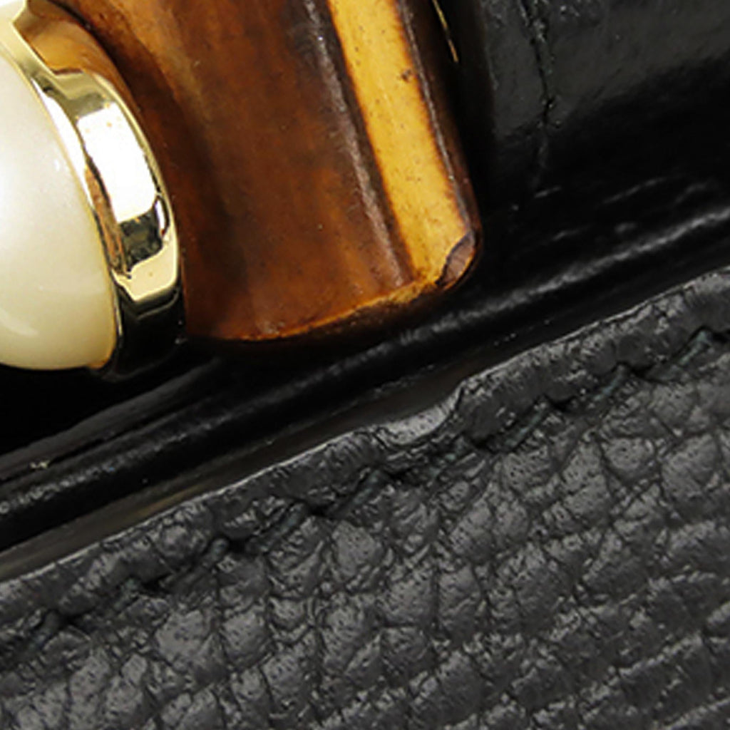 Gucci Bamboo Nymphaea Leather Satchel (SHG-27214)