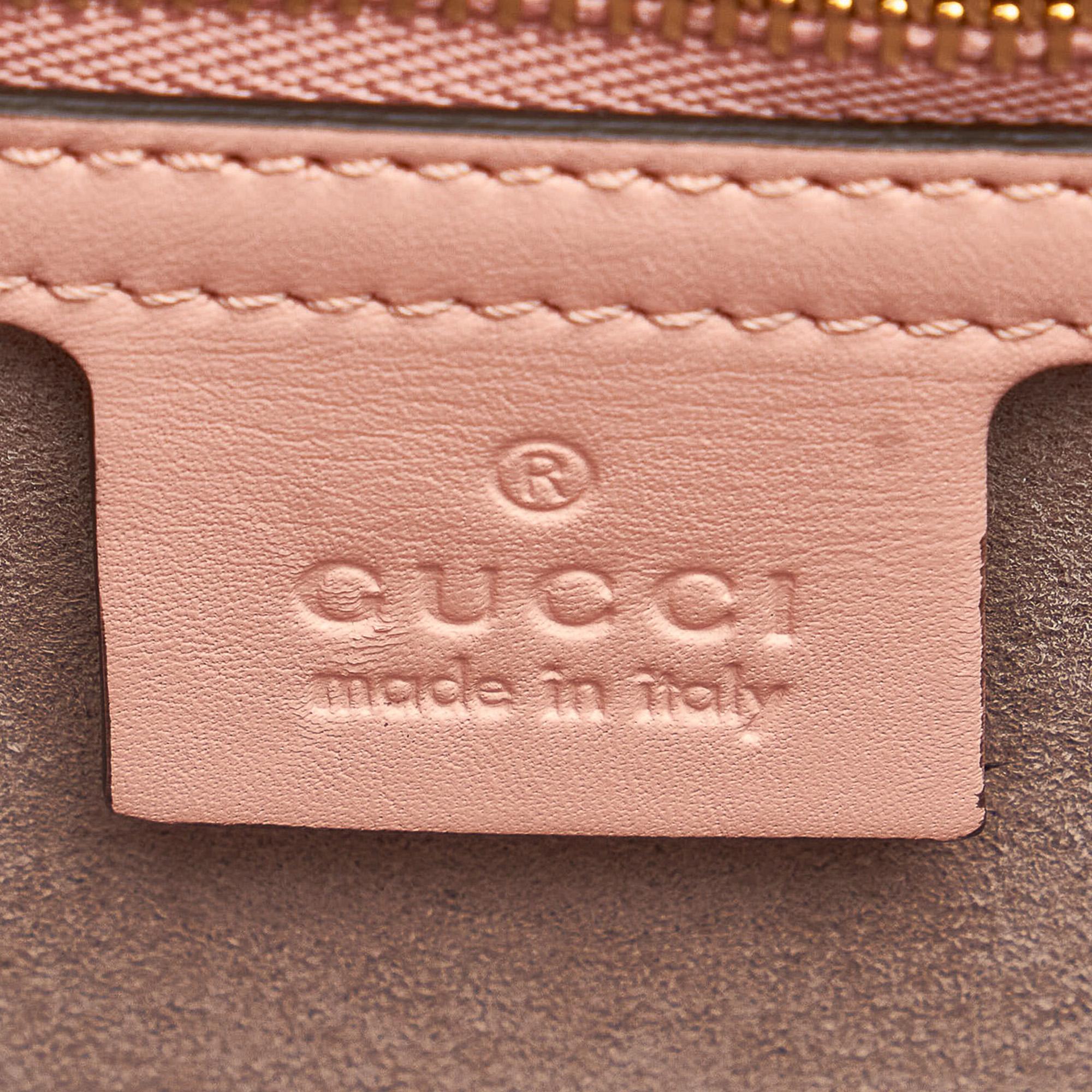 Gucci Bamboo Nymphaea Leather Satchel (SHG-32096)
