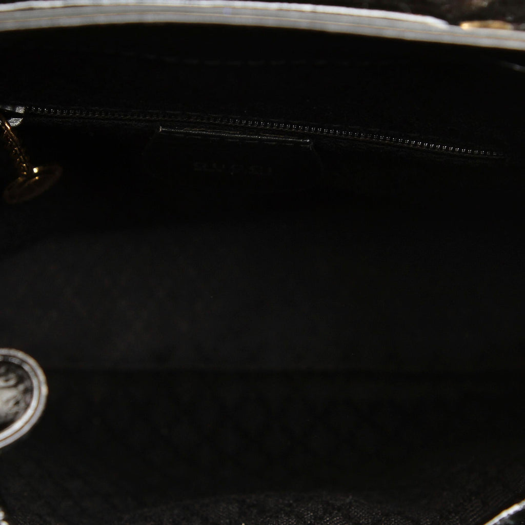 Gucci Bamboo Patent Leather Drawstring Backpack (SHG-32189)