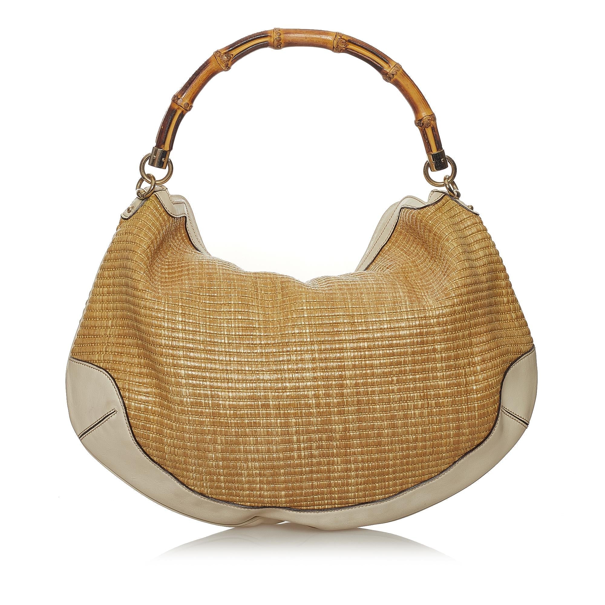 Gucci Bamboo PeGucciy Raffia Hobo Bag (SHG-33489)