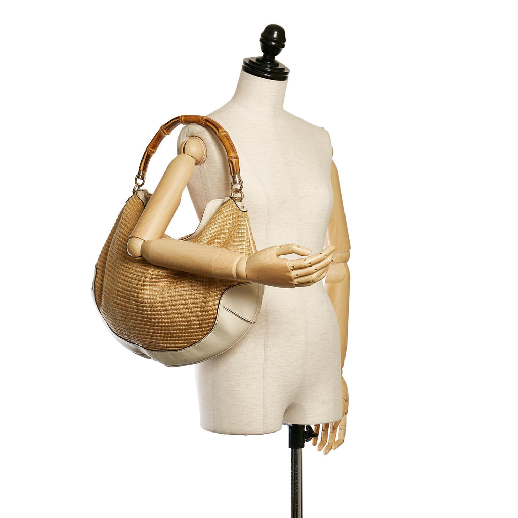 Gucci Bamboo PeGucciy Raffia Hobo Bag (SHG-33489)