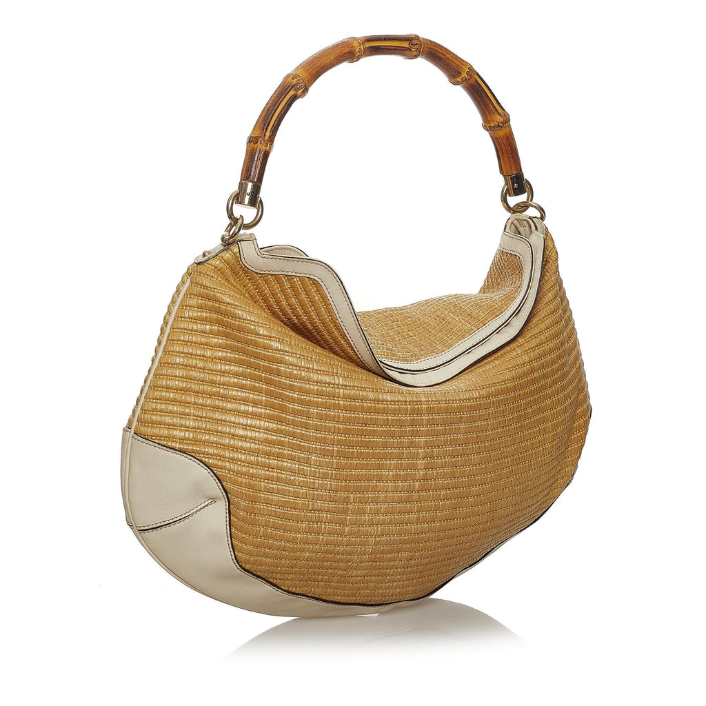 Gucci Bamboo PeGucciy Raffia Hobo Bag (SHG-33489)