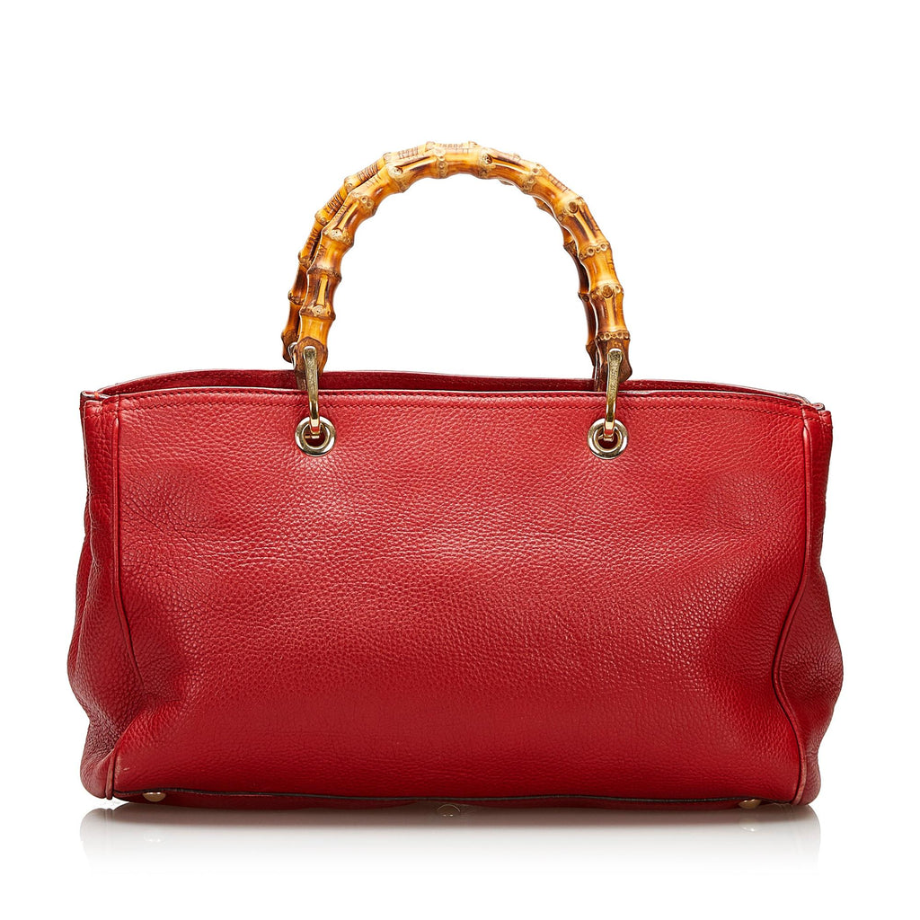 Gucci Bamboo Shopper Leather Handbag (SHG-35473)