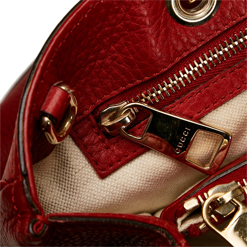 Gucci Bamboo Shopper Leather Handbag (SHG-35473)
