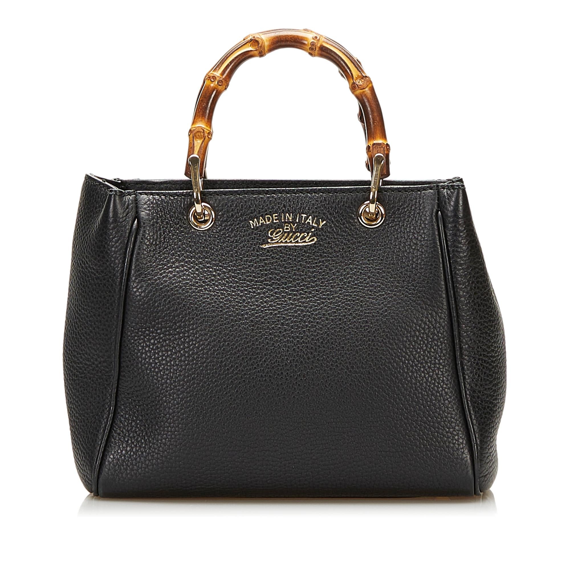 Gucci Bamboo Shopper Leather Handbag (SHG-35966)