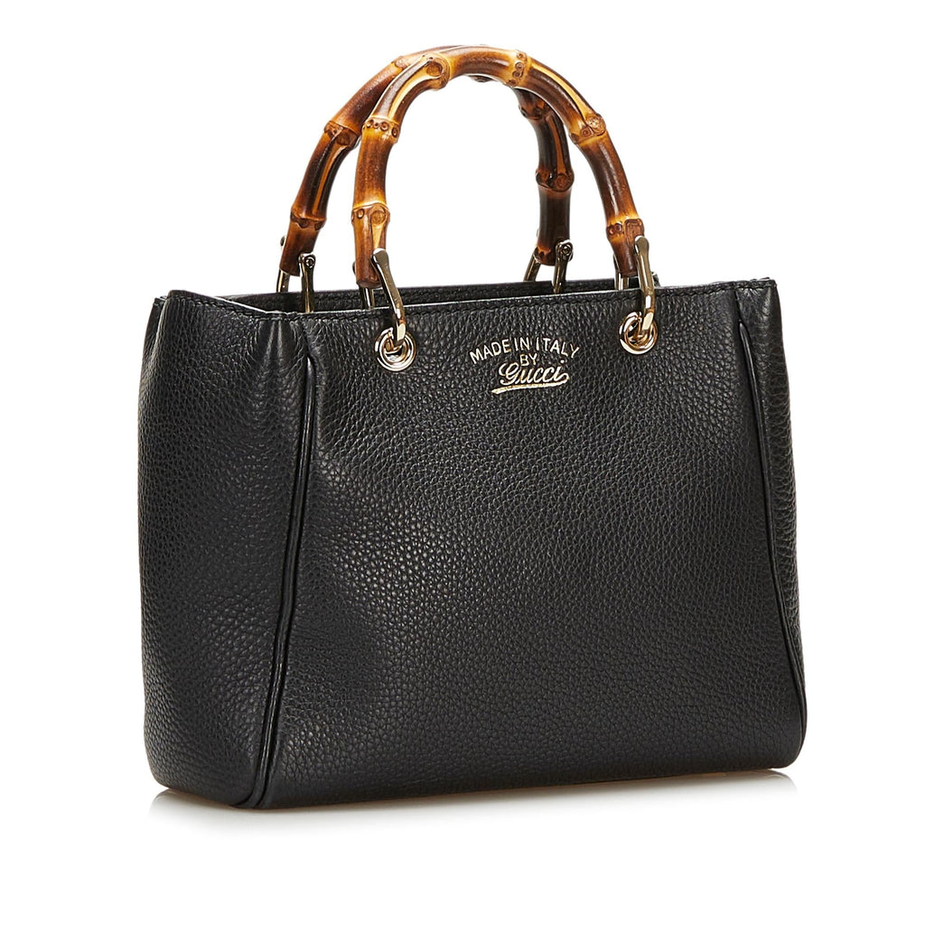 Gucci Bamboo Shopper Leather Handbag (SHG-35966)