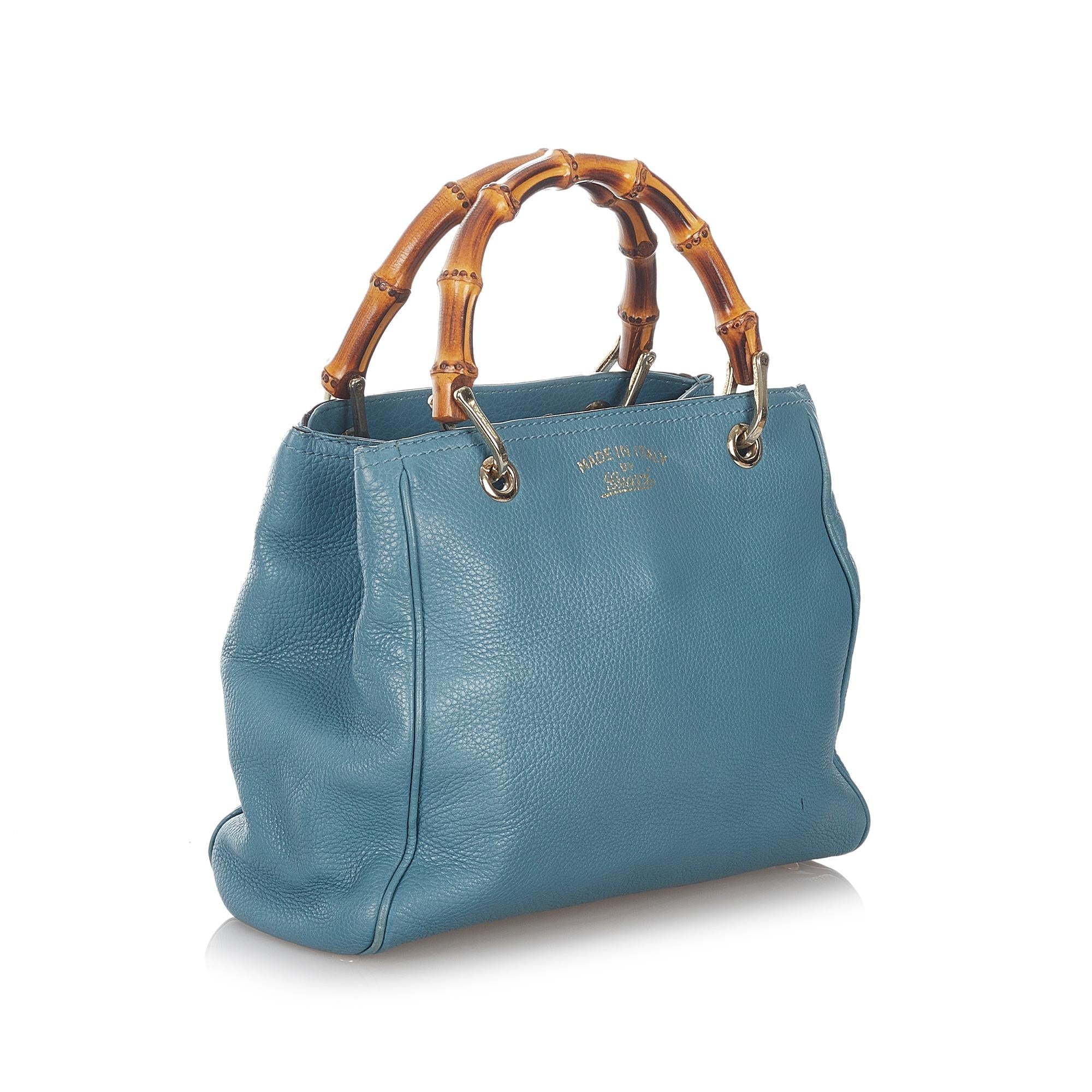 Gucci Bamboo Shopper Leather Satchel (SHG-26881)