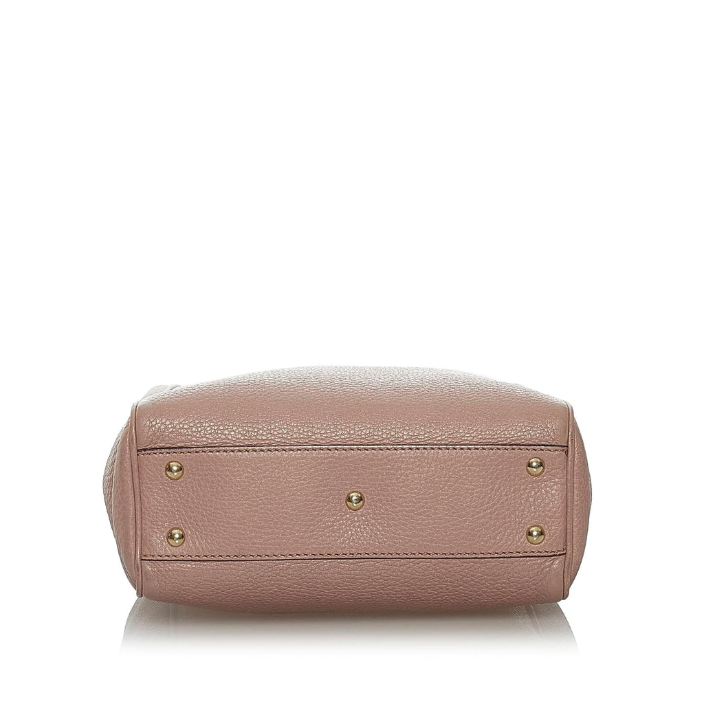 Gucci Bamboo Shopper Leather Satchel (SHG-28654)
