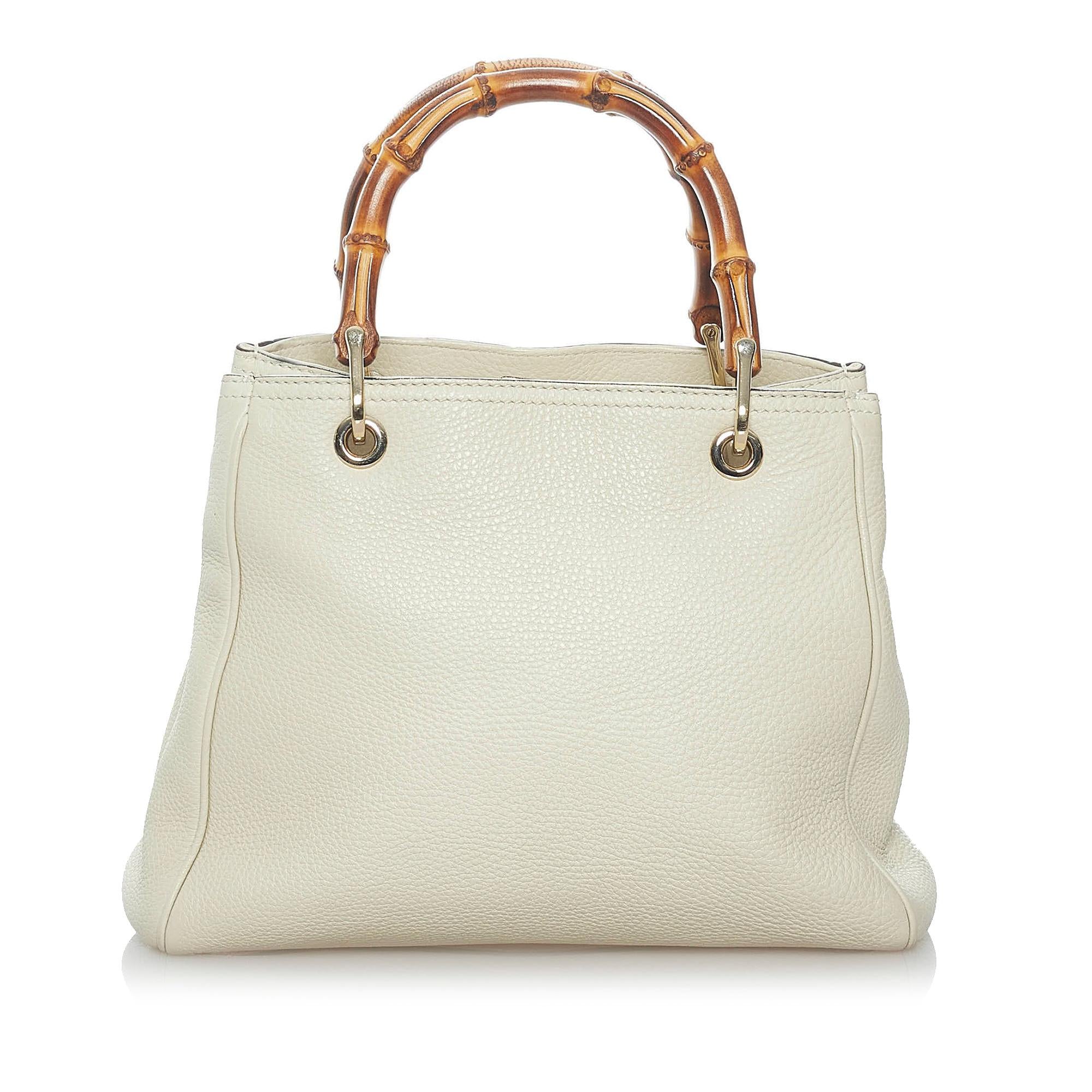 Gucci Bamboo Shopper Leather Satchel (SHG-30082)
